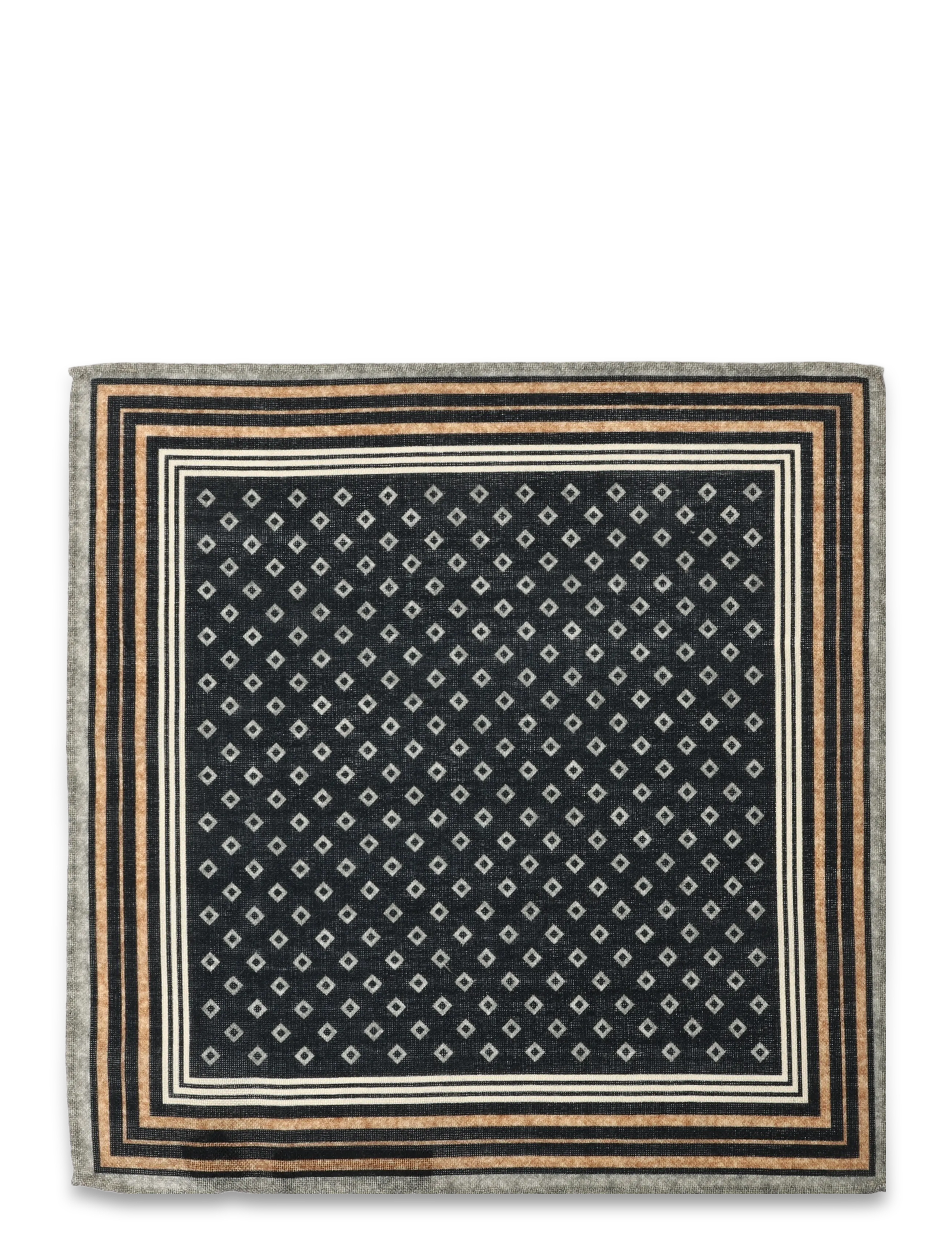 Lindbergh Wool Hankie With Pattern, One Size, Black, Tilbehør > Lommeklude, Herre