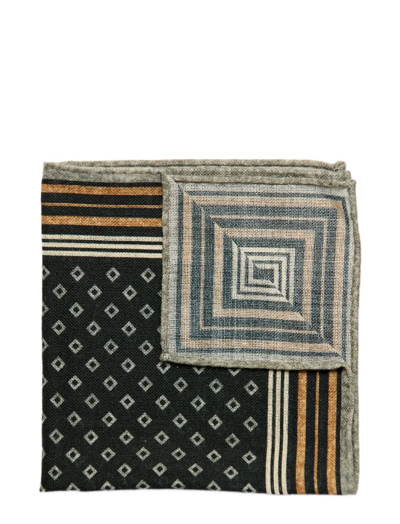 Lindbergh Wool hankie with pattern - Looks for less - BLACK / black
