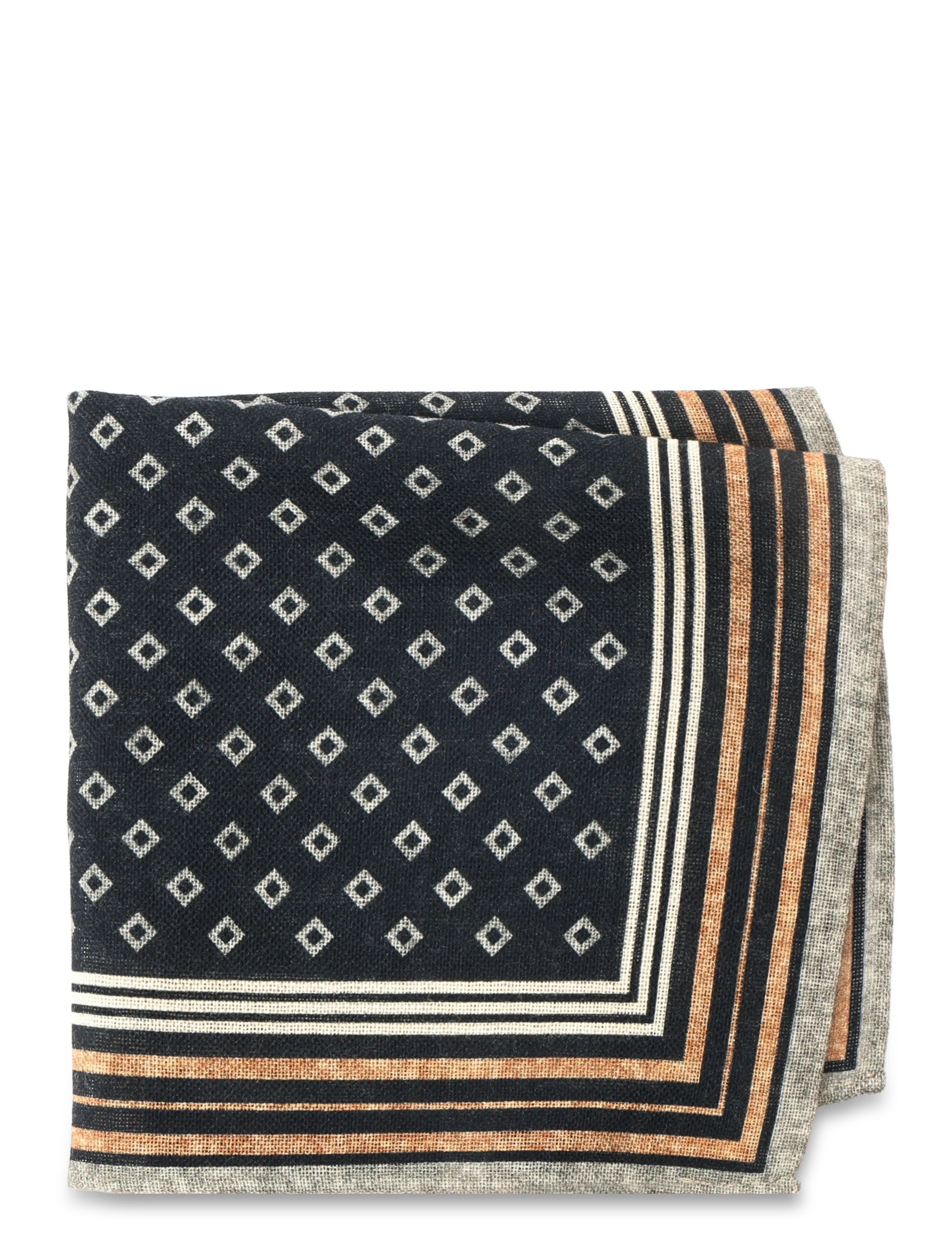 Lindbergh - Wool hankie with pattern - einstecktücher - black - 1