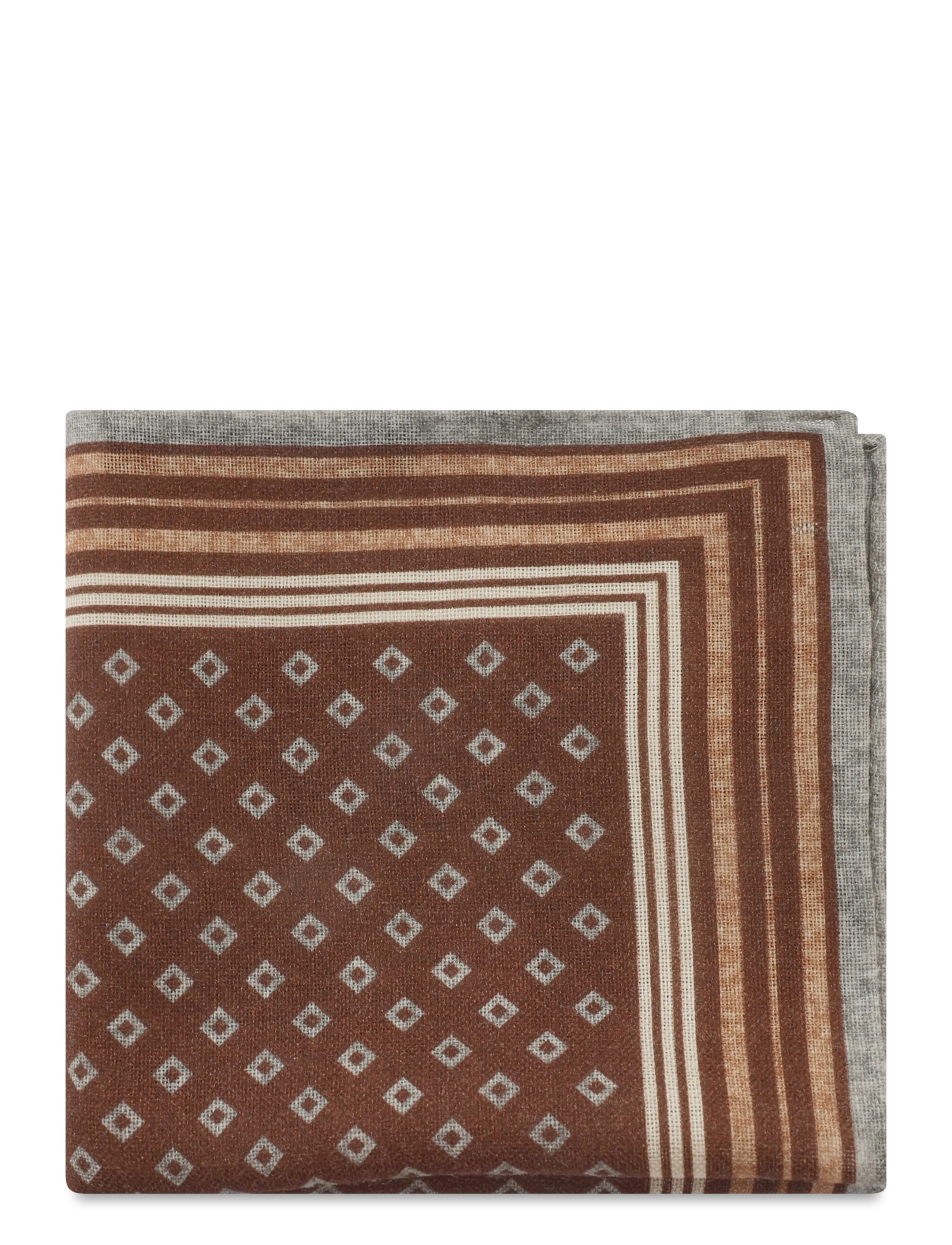 Lindbergh - Wool hankie with pattern - näsdukar - brown - 1