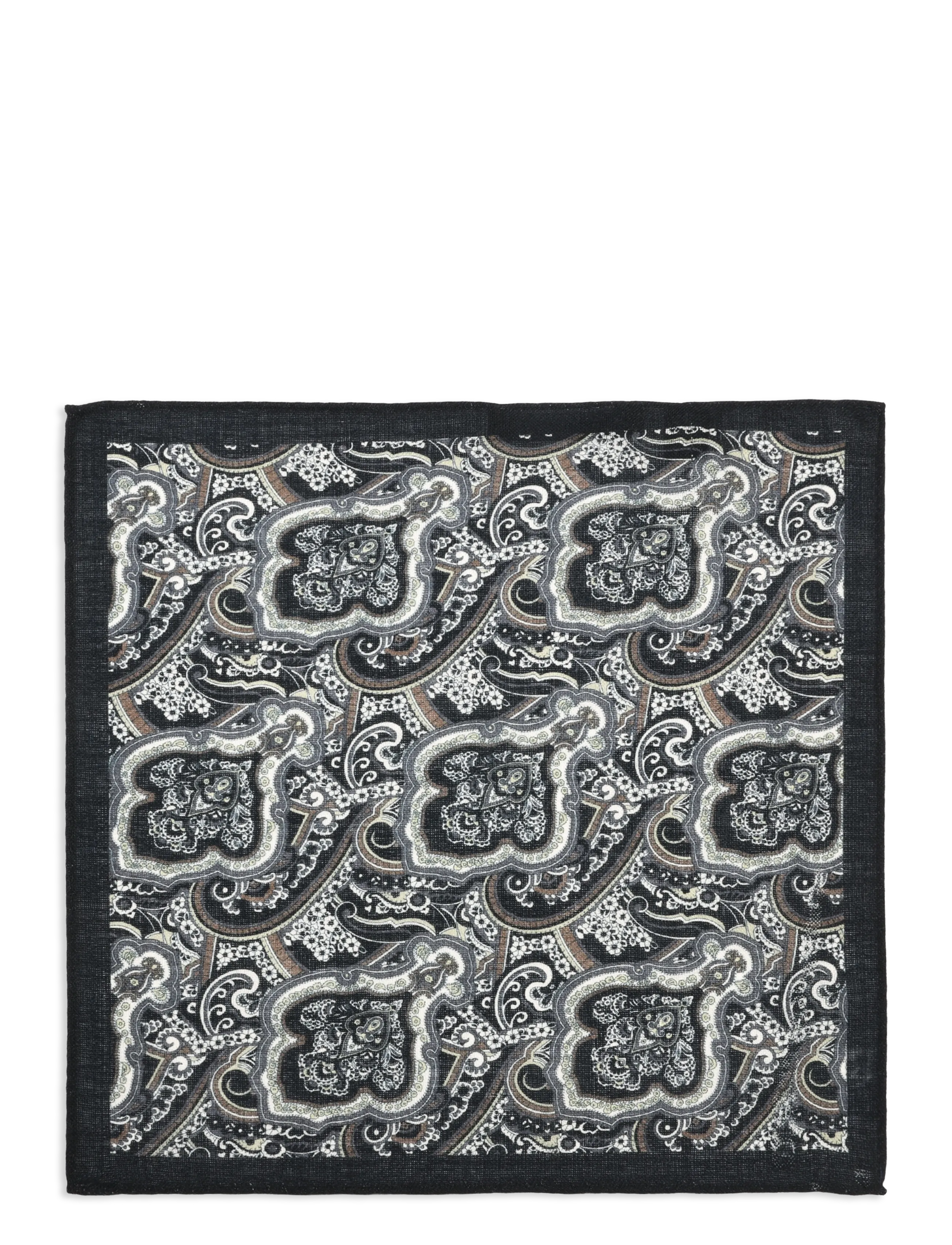 Lindbergh Wool hankie with pattern - Accessories - BLACK / black