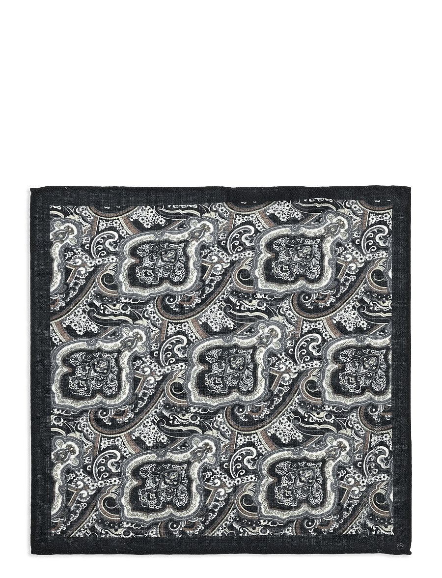 Lindbergh - Wool hankie with pattern - näsdukar - black - 0
