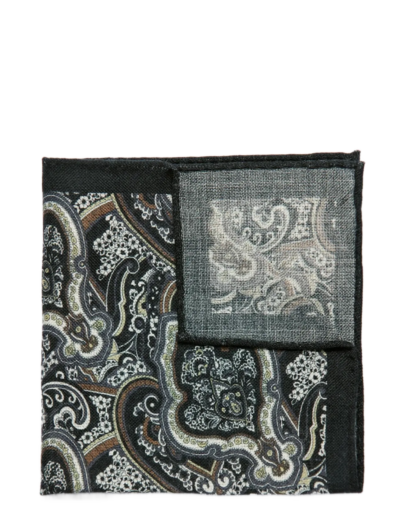 Lindbergh Wool hankie with pattern - Looks for less - BLACK / black