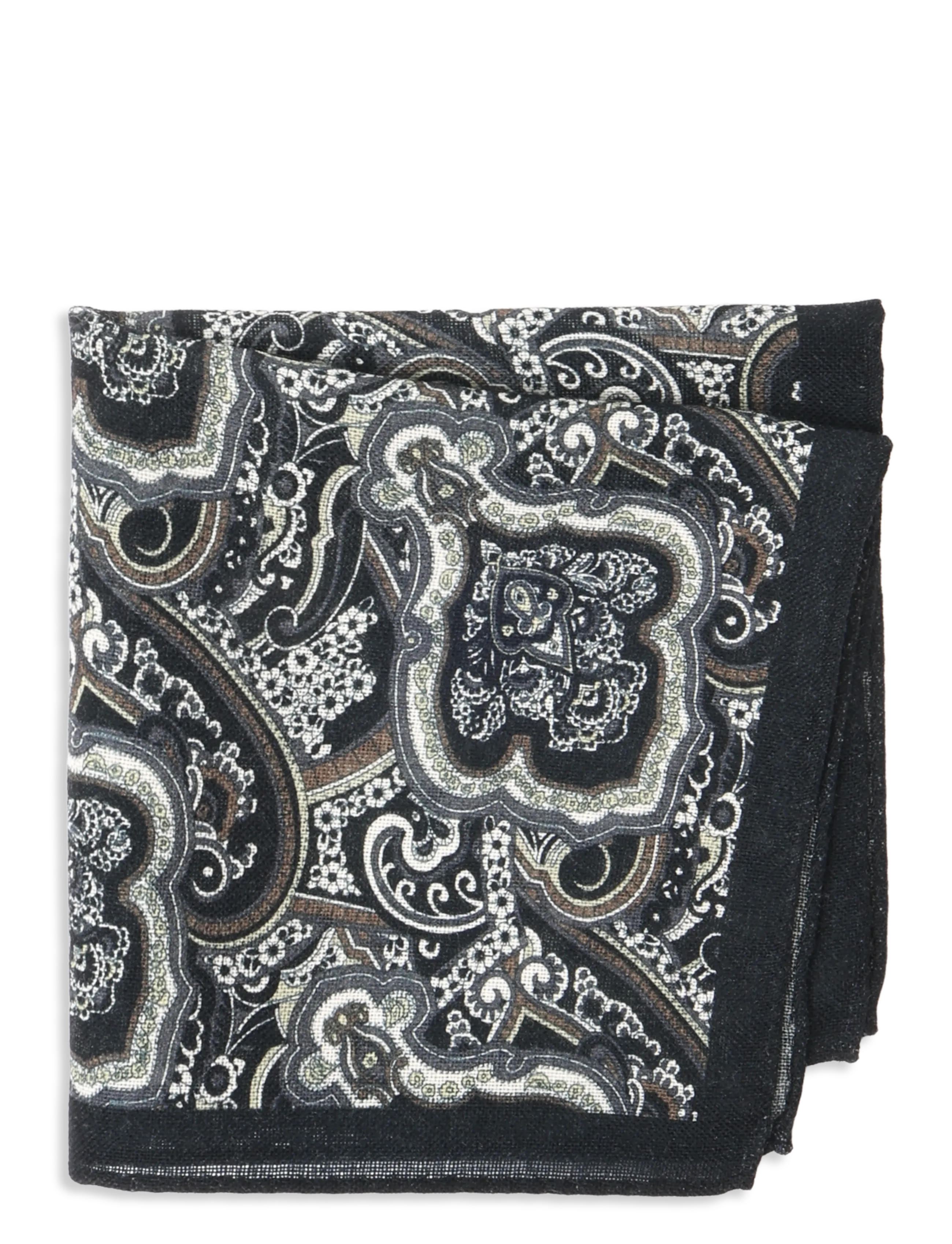 Lindbergh - Wool hankie with pattern - näsdukar - black - 1