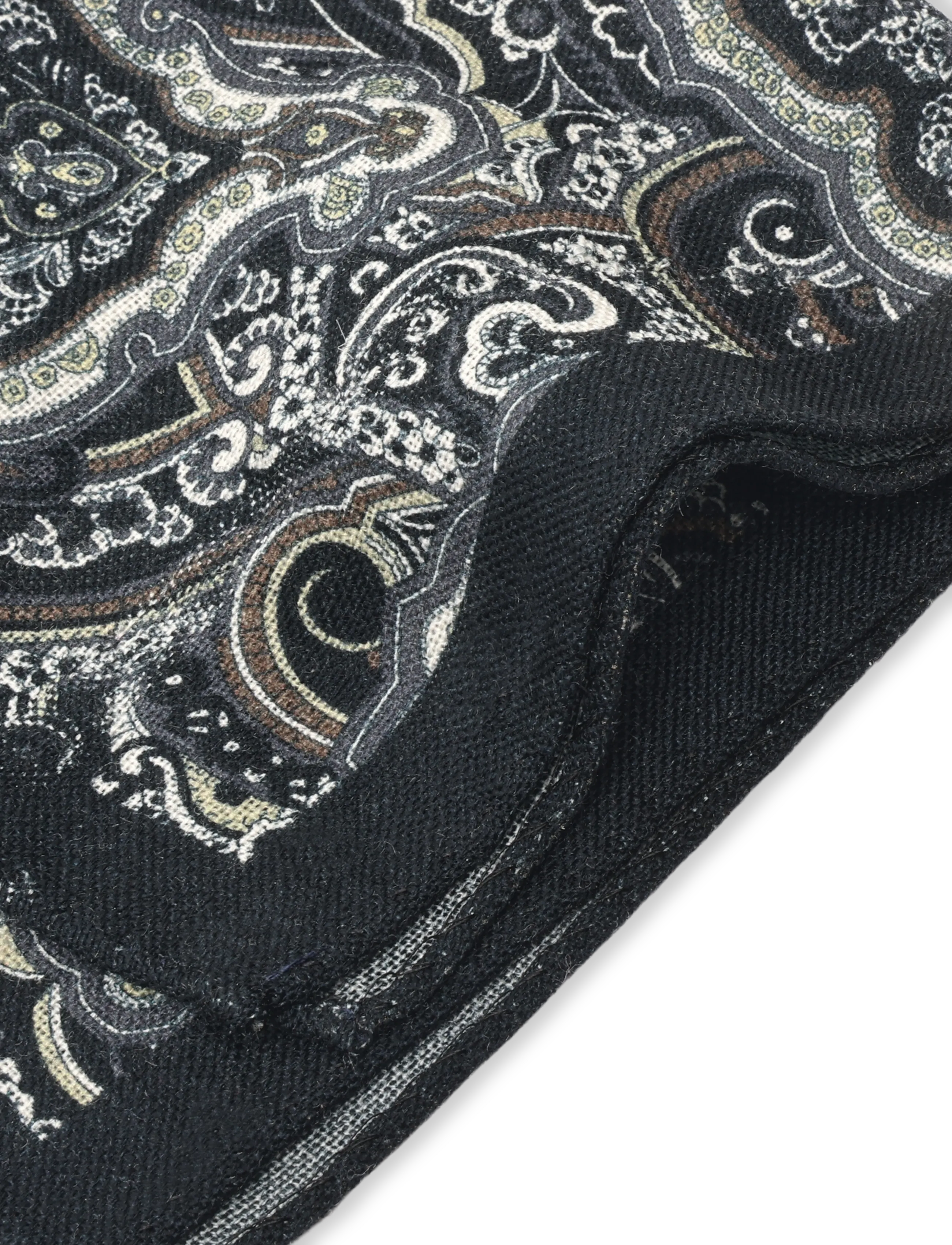Lindbergh - Wool hankie with pattern - näsdukar - black - 2
