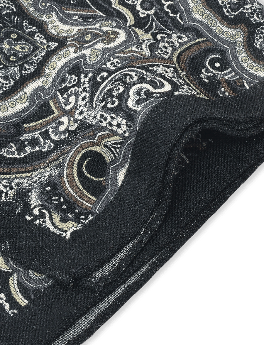 Lindbergh - Wool hankie with pattern - näsdukar - black - 2