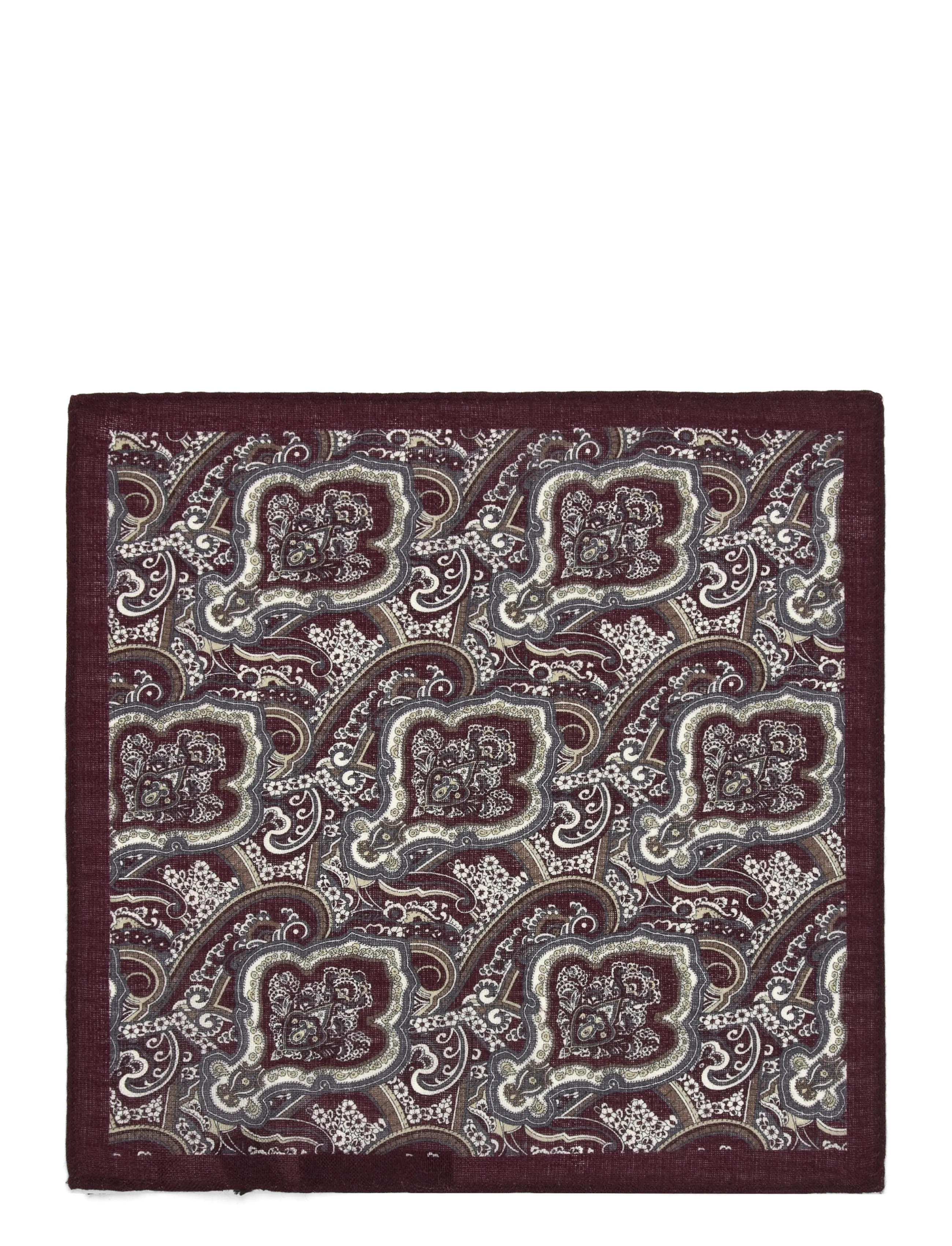 Lindbergh Wool hankie with pattern - Asusteet - BURGUNDY / burgundy