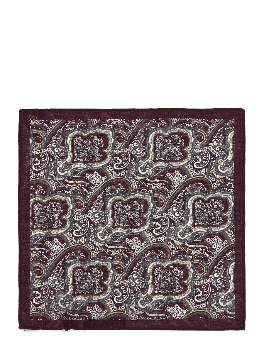 Lindbergh - Wool hankie with pattern - taskurätid - burgundy - 0