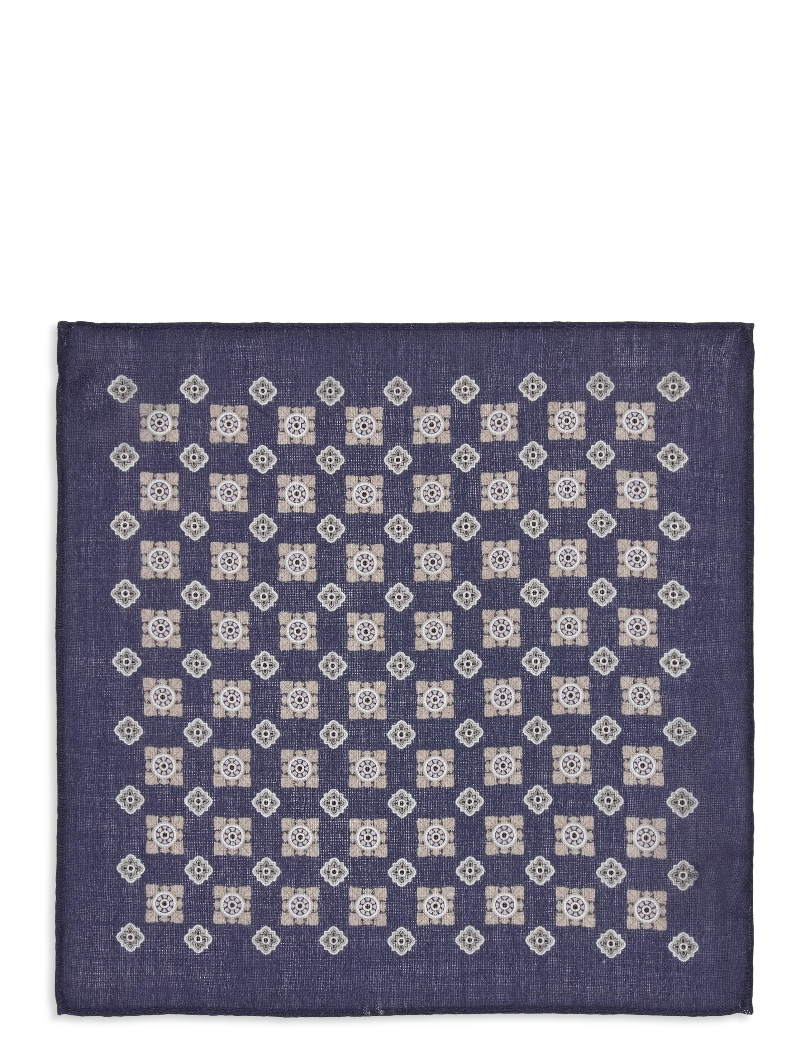 Lindbergh Wool hankie with pattern - Asusteet - LT BLUE / navy