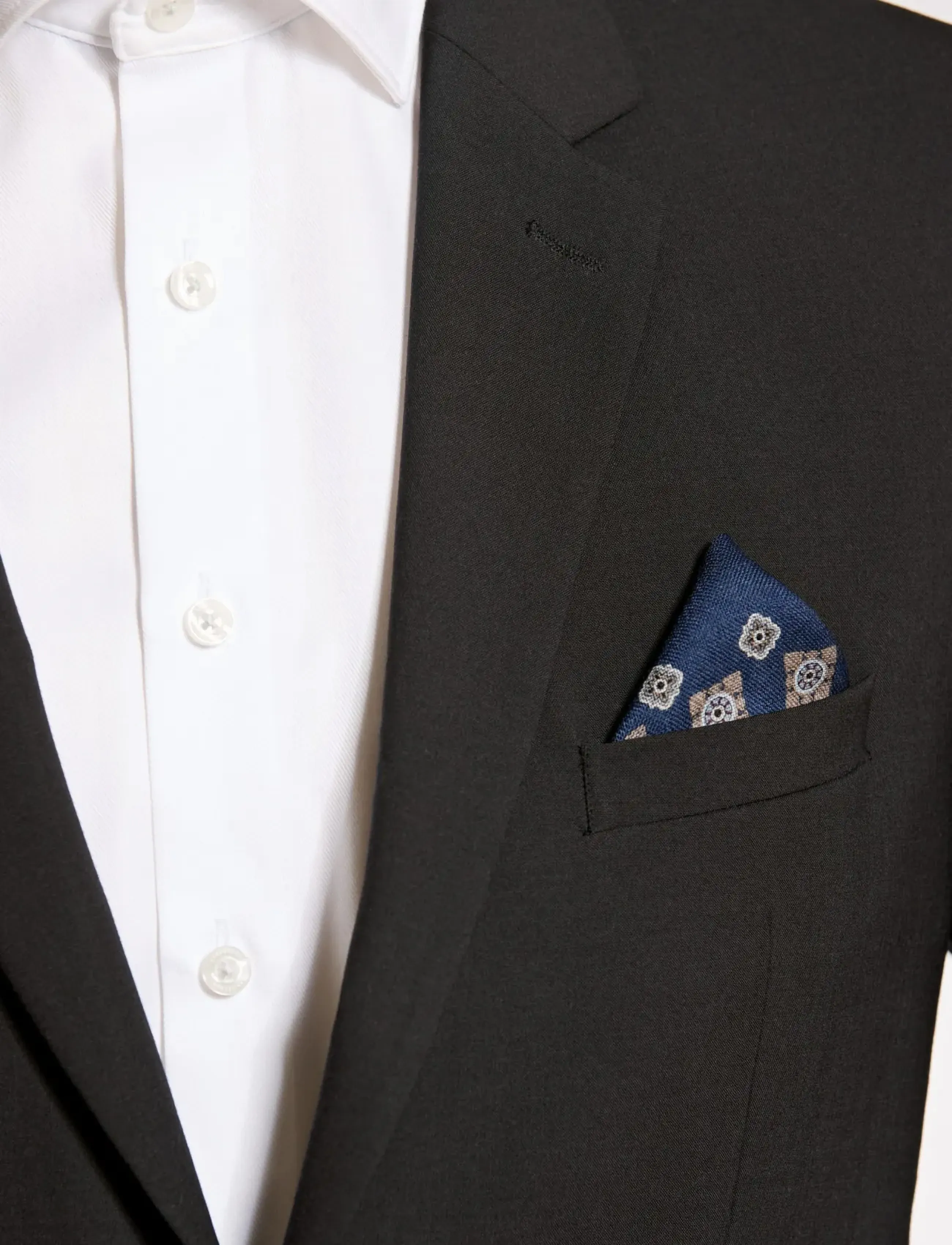 Lindbergh - Wool hankie with pattern - einstecktücher - lt blue - 1