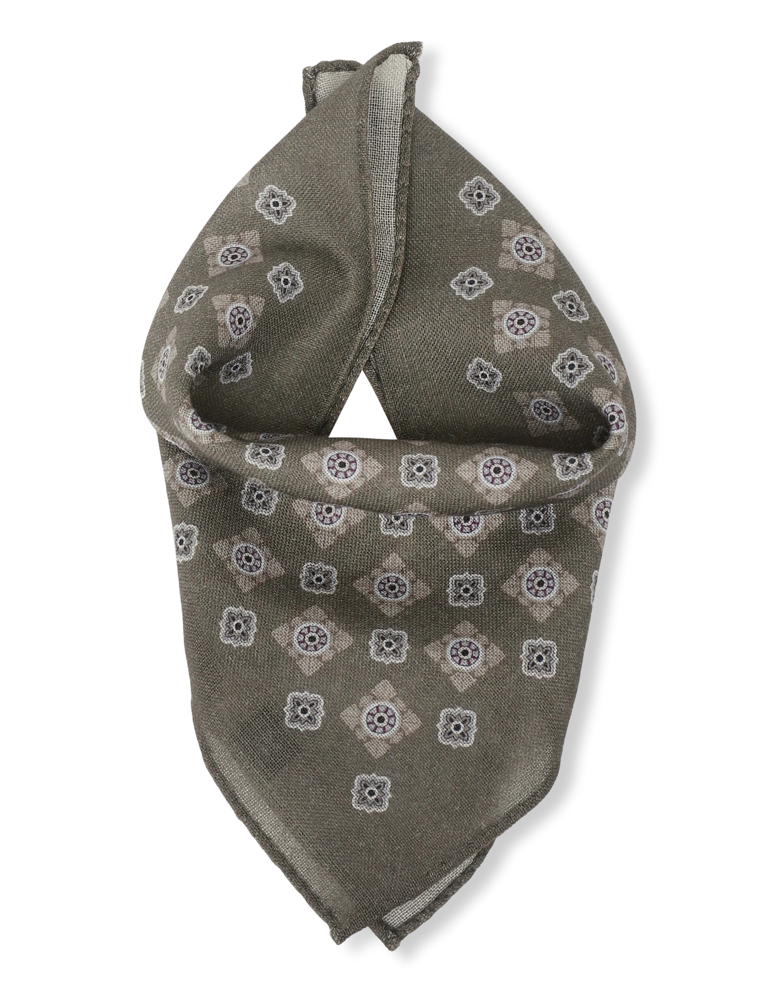 Lindbergh Wool hankie with pattern - Kollektioner - OLIVE / khaki/green