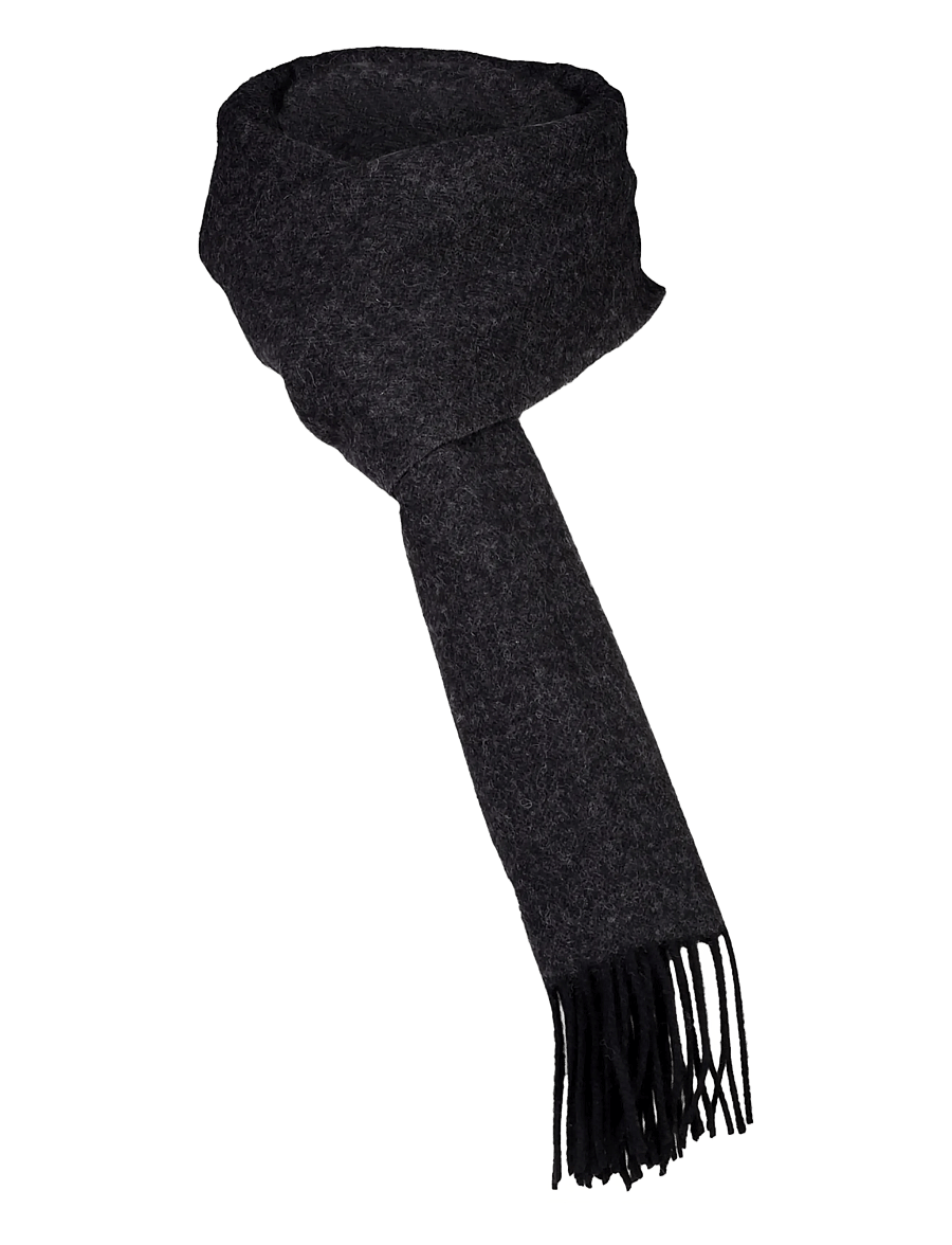Lindbergh - Herringbone wool scarf - winterschals - black - 0