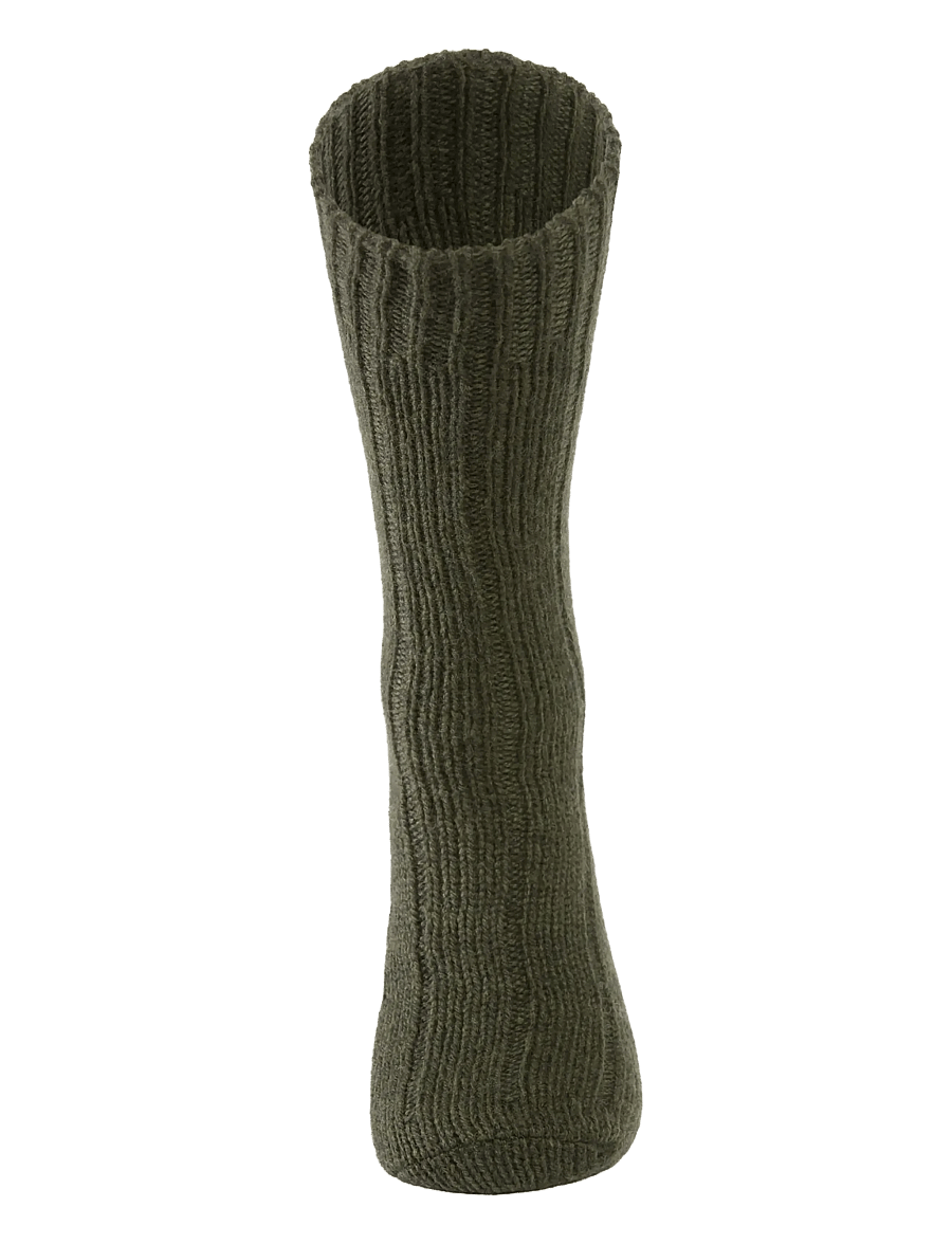 Lindbergh - 2 pack rag wool sock - crew socks - army mel - 2