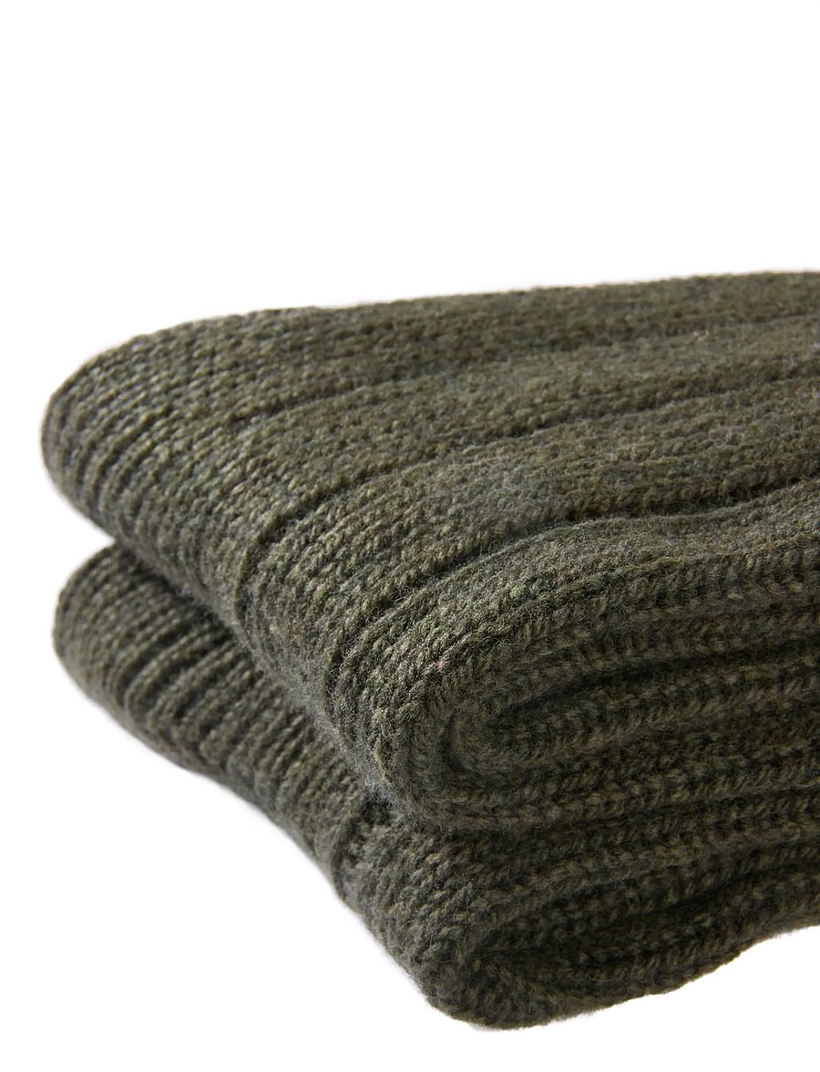 Lindbergh - 2 pack rag wool sock - crew socks - army mel - 4