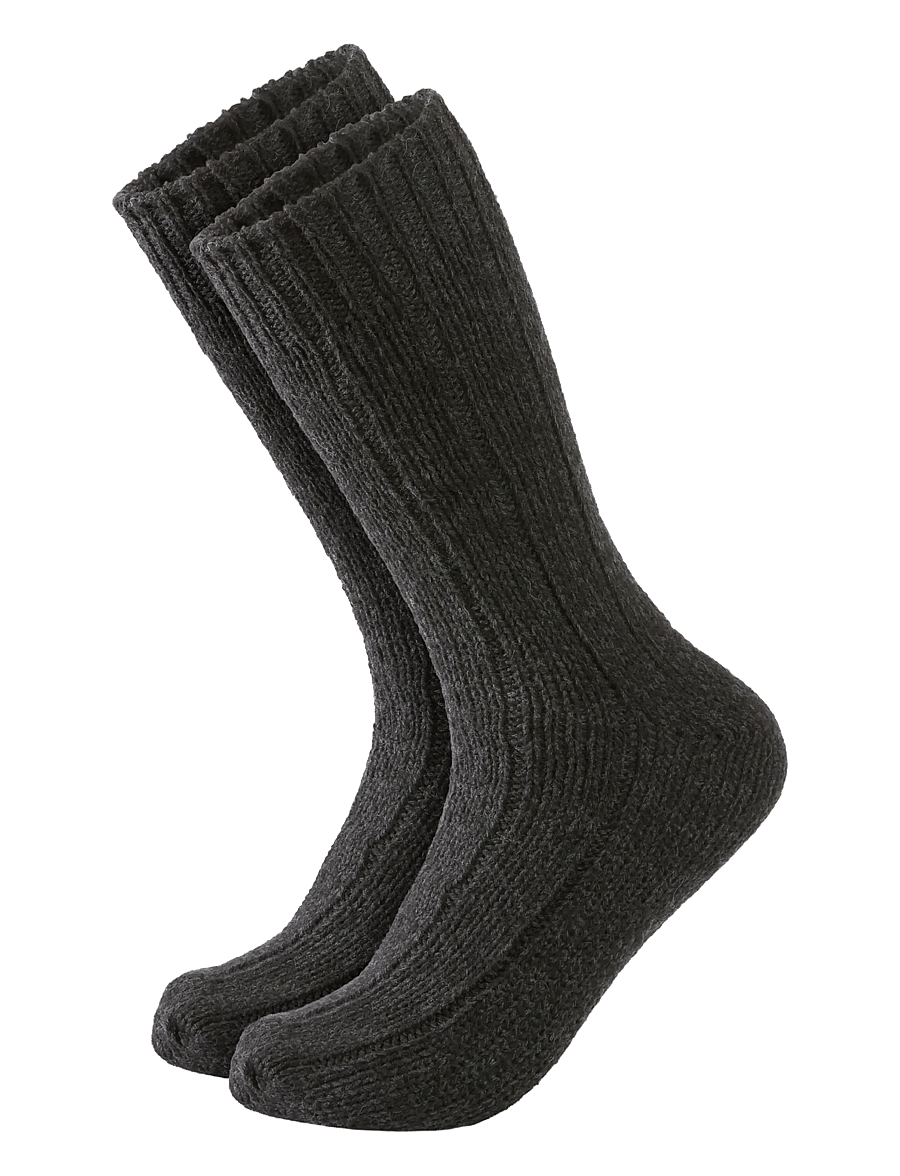 Lindbergh - 2 pack rag wool sock - tennissocken - black twist - 0