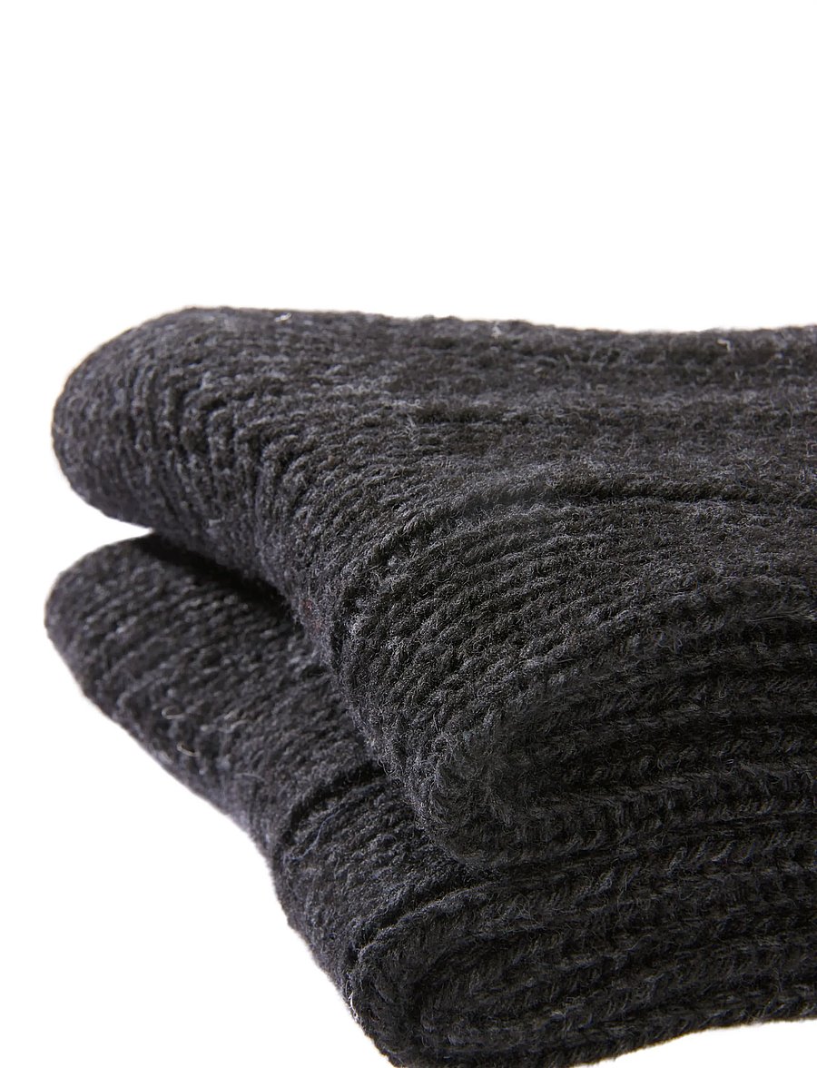 Lindbergh - 2 pack rag wool sock - tennissocken - black twist - 4