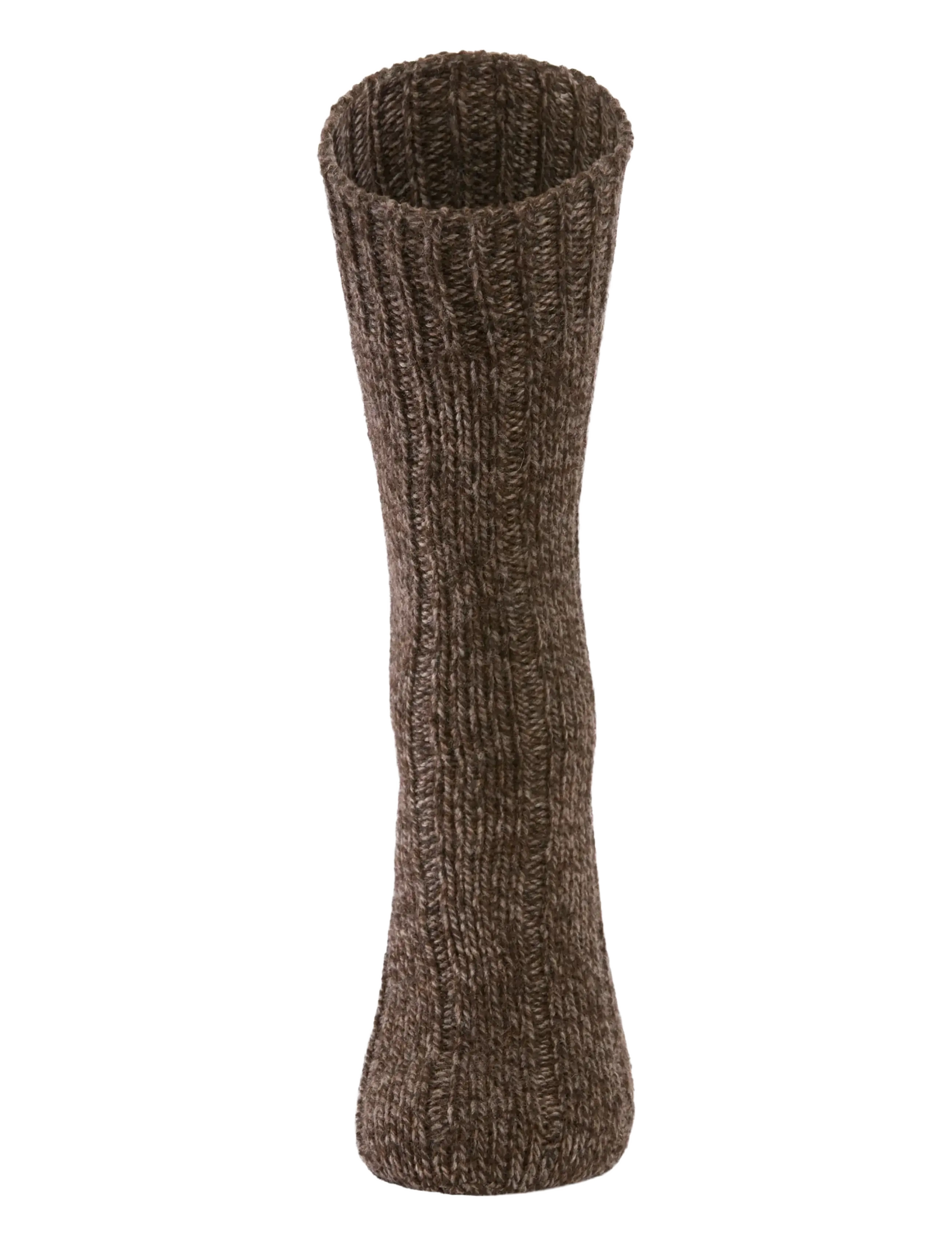 Lindbergh - 2 pack rag wool sock - crew socks - brown twist - 2