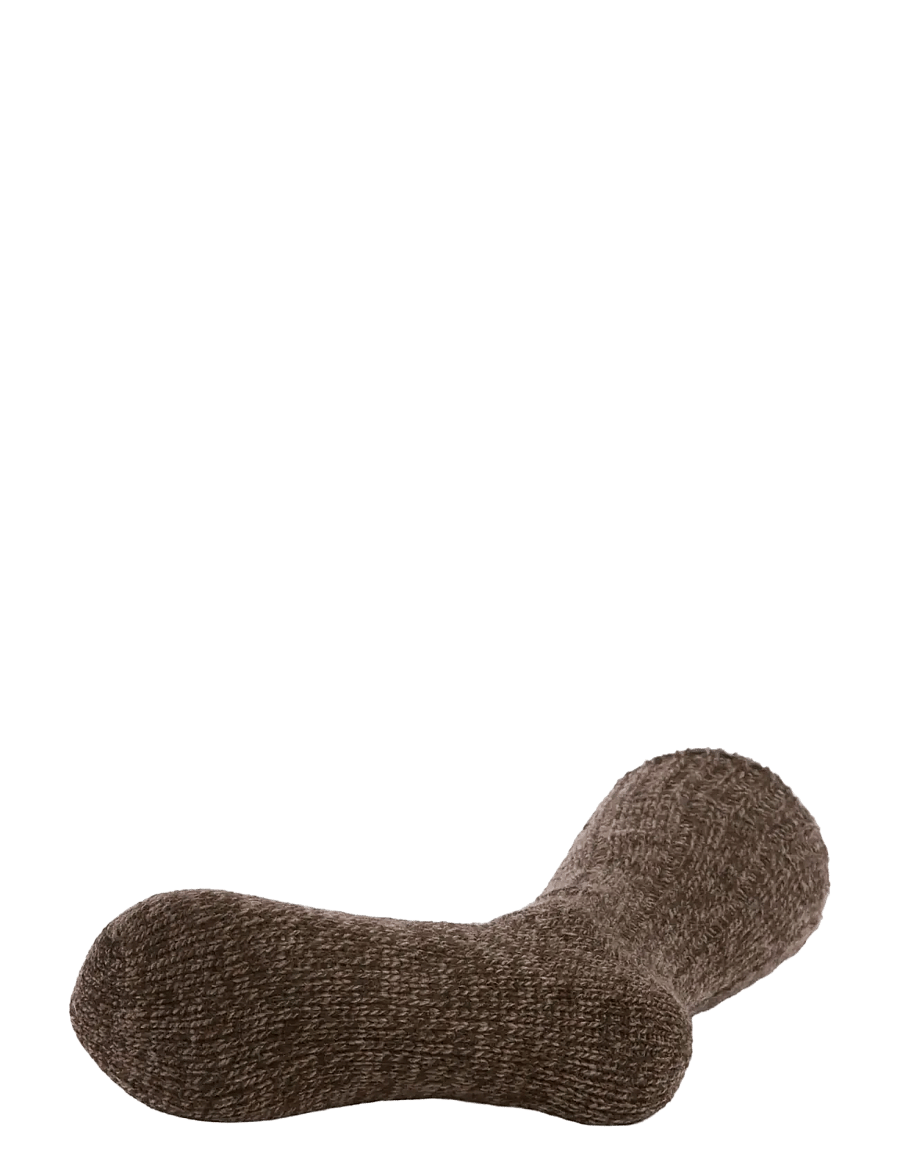 Lindbergh - 2 pack rag wool sock - crew socks - brown twist - 3