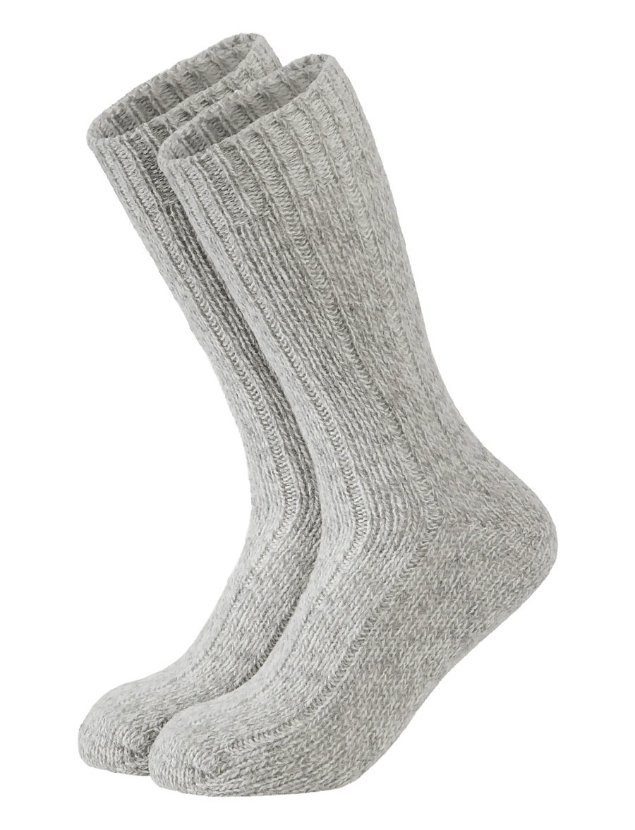 Lindbergh - 2 pack rag wool sock - crew socks - lt grey twist - 0