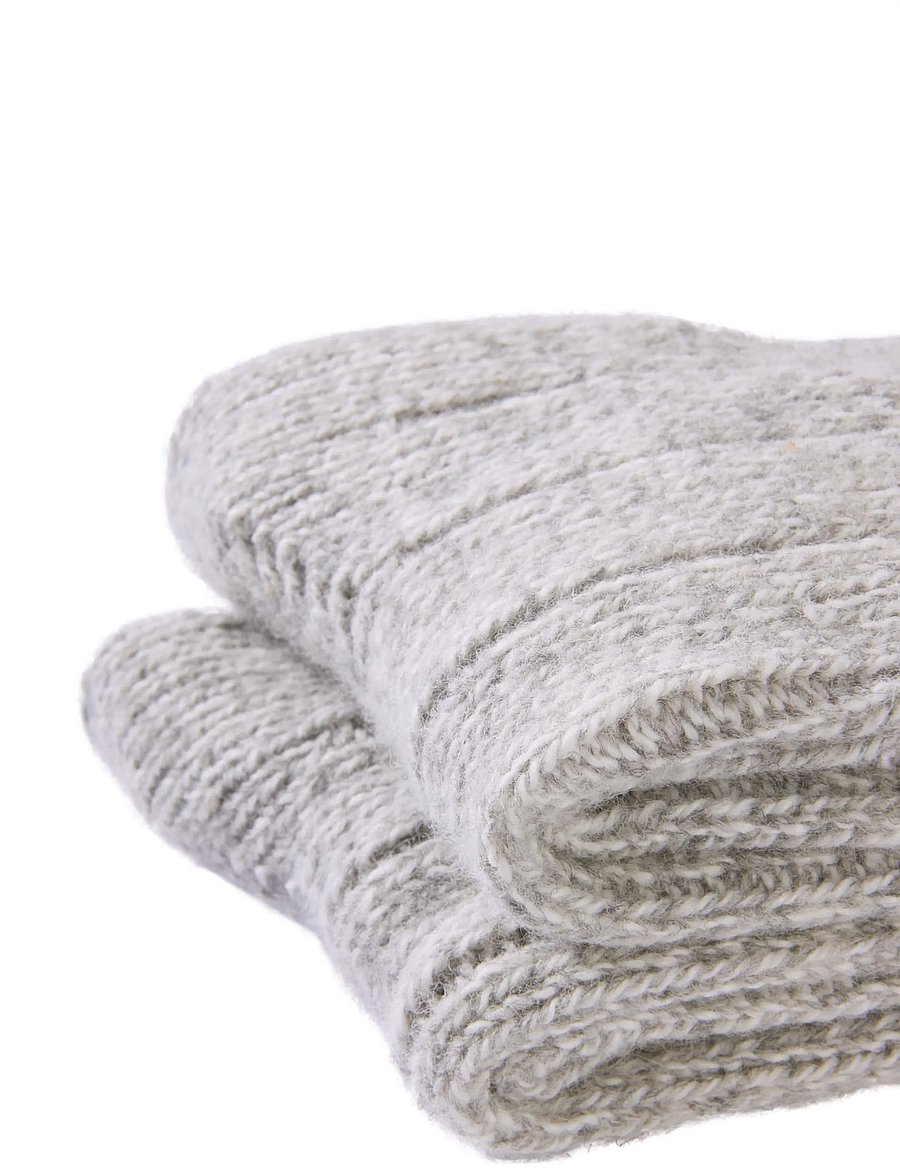Lindbergh - 2 pack rag wool sock - crew socks - lt grey twist - 4