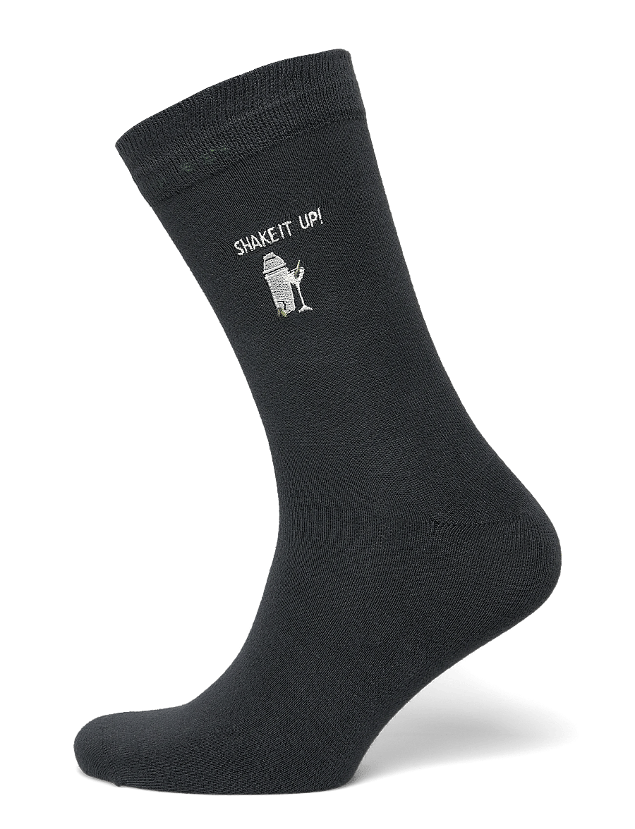 Lindbergh - Embroidery bamboo sock - dk grey - 0