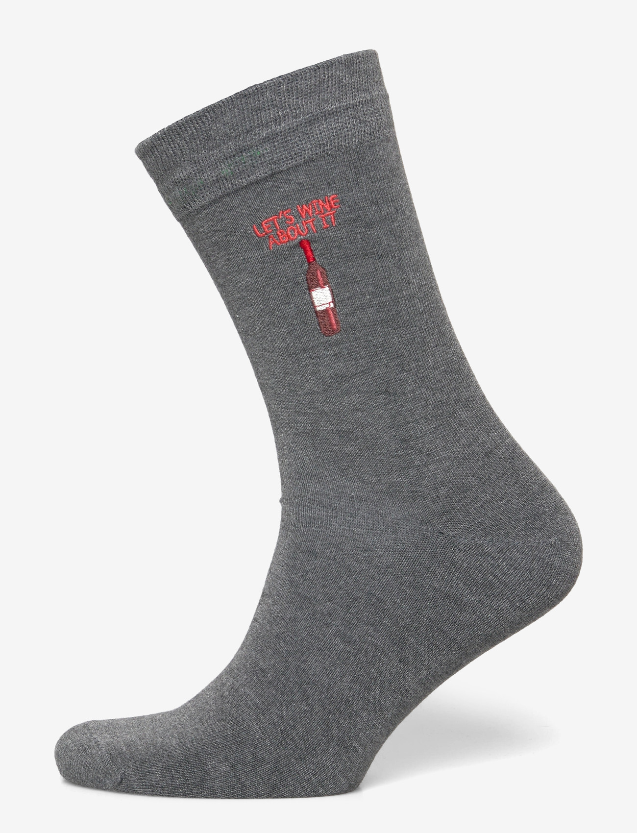 Lindbergh - Embroidery bamboo sock - vanliga strumpor - dk grey mel - 0