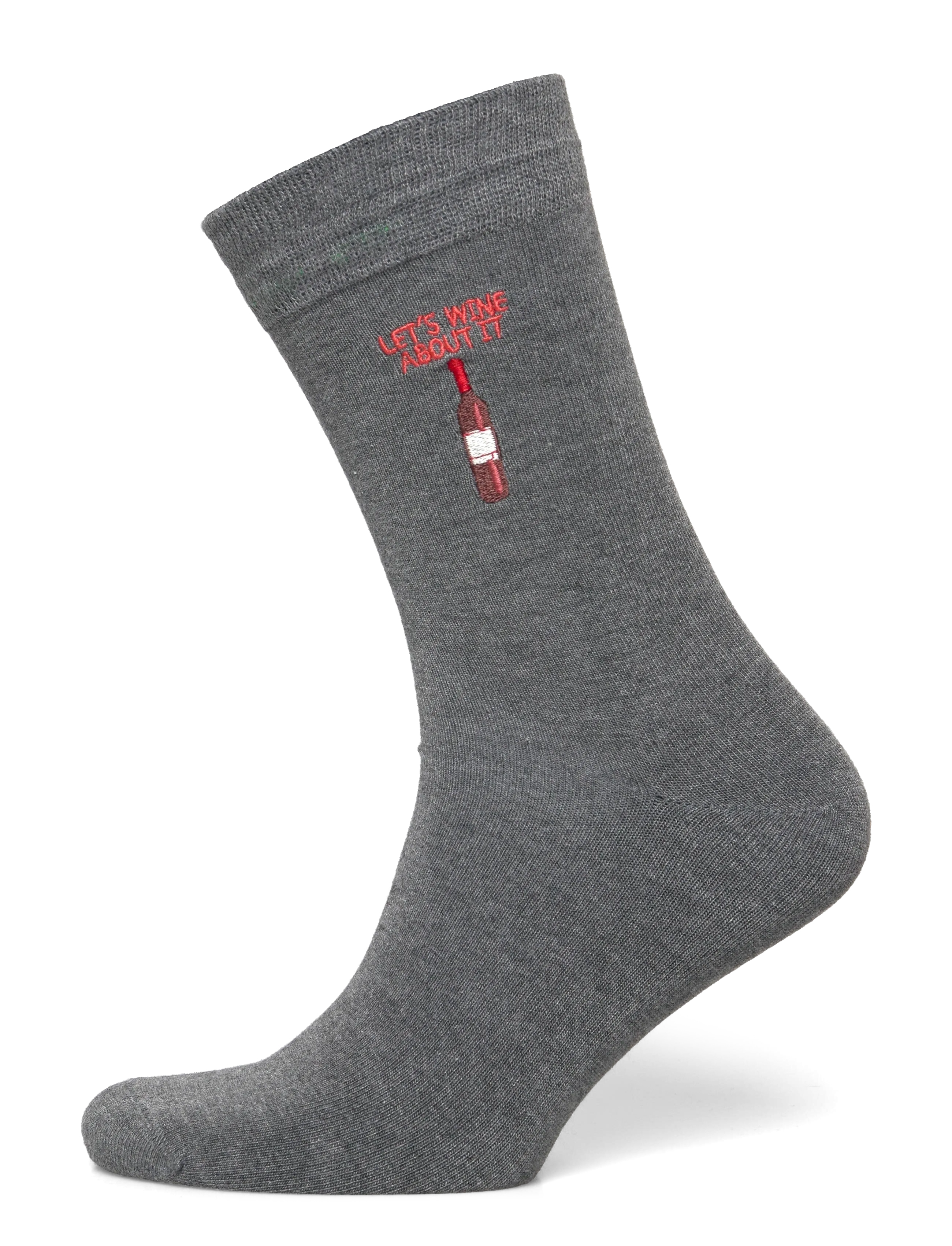 Lindbergh Embroidery bamboo sock - Unterwäsche - DK GREY MEL / grey