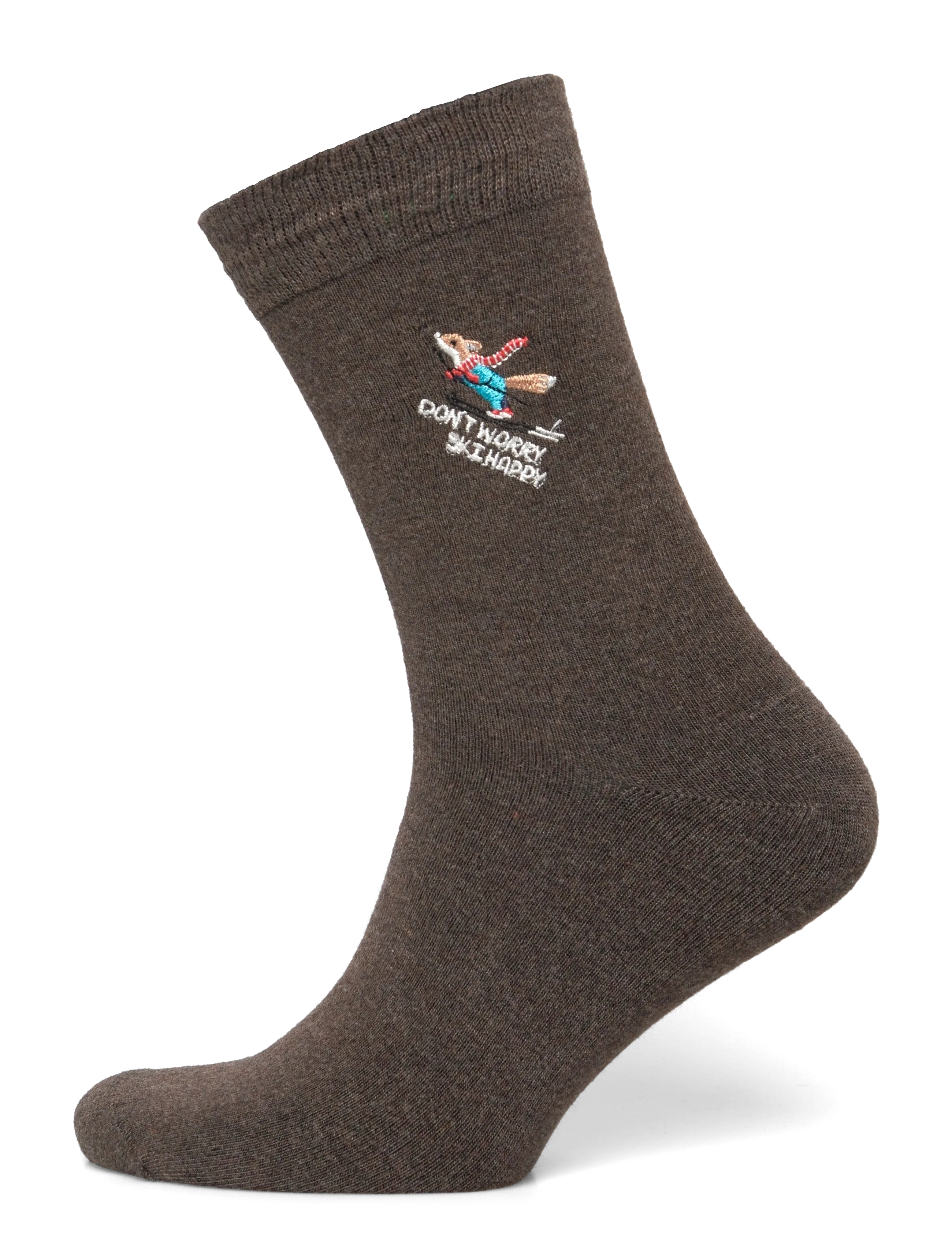 Embroidery bamboo sock - DK SAND MEL