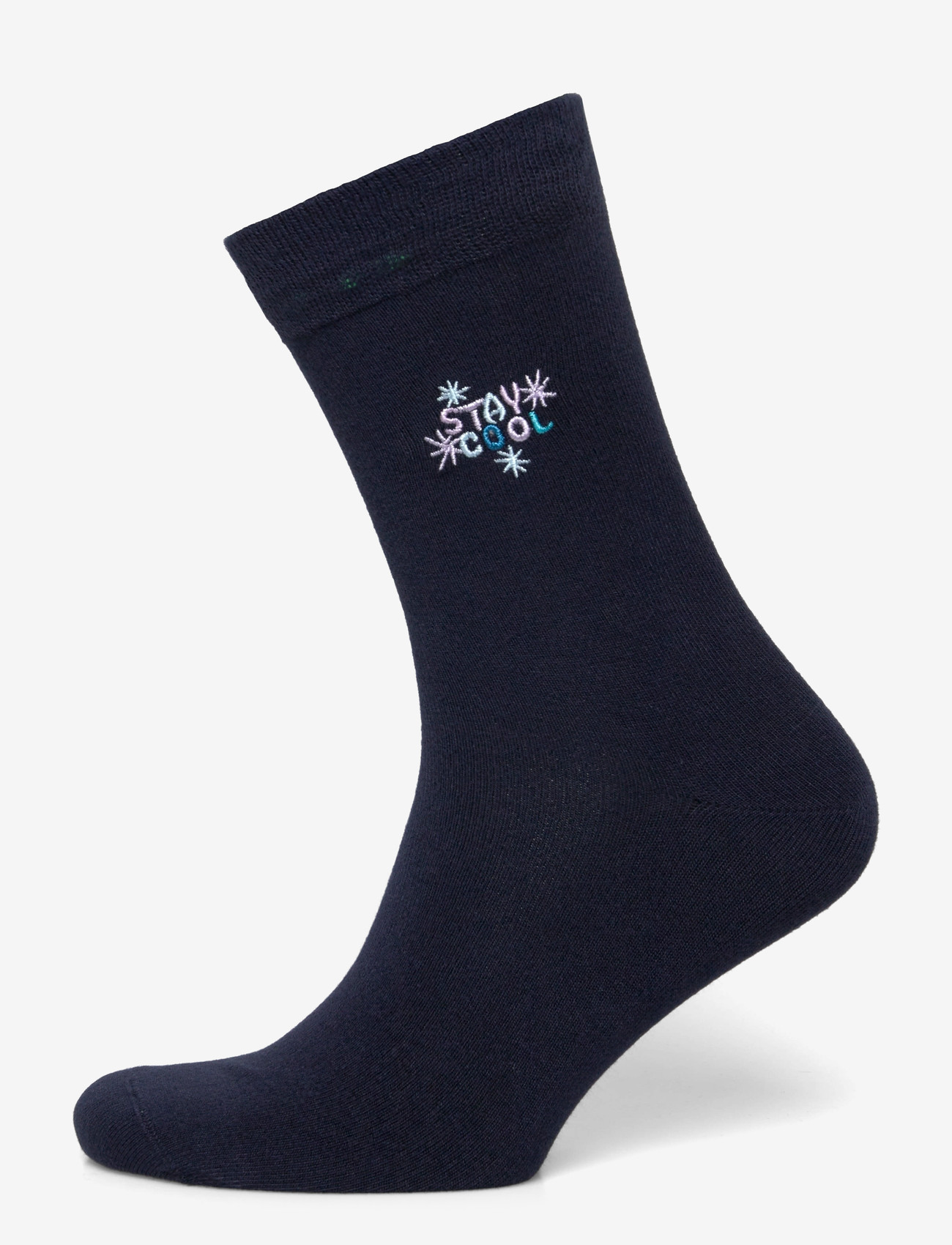 Lindbergh - Embroidery bamboo sock - crew socks - navy - 0