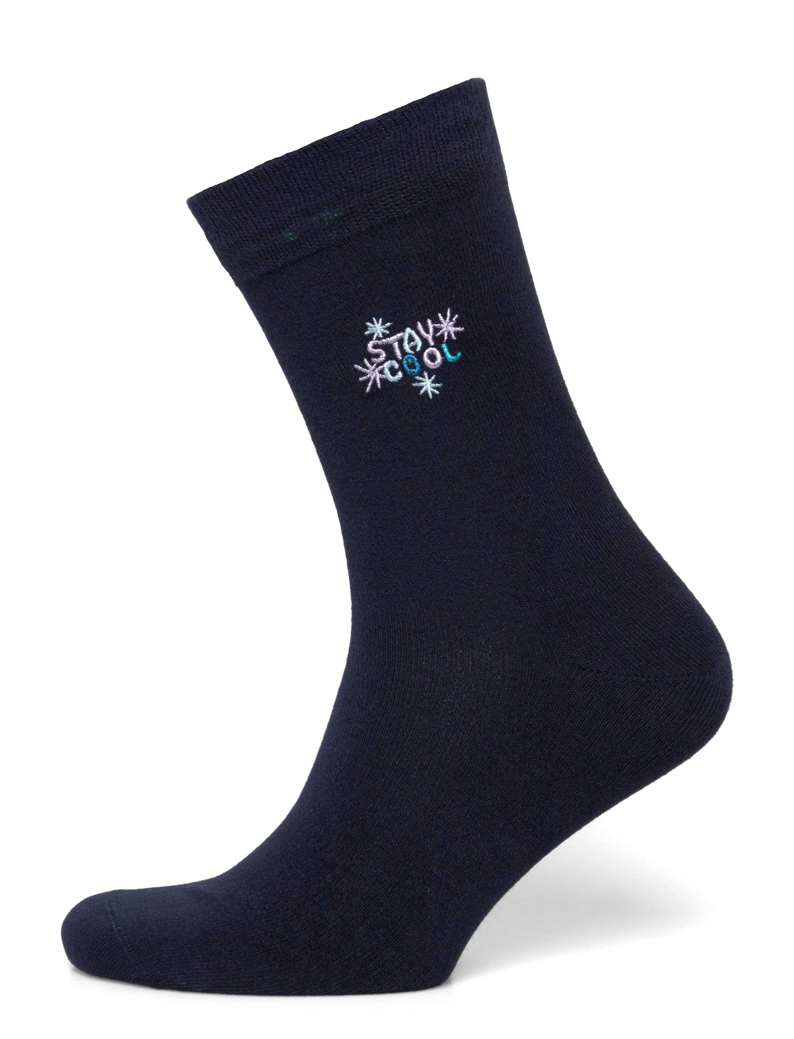 Lindbergh Embroidery bamboo sock - Lindbergh - NAVY / navy