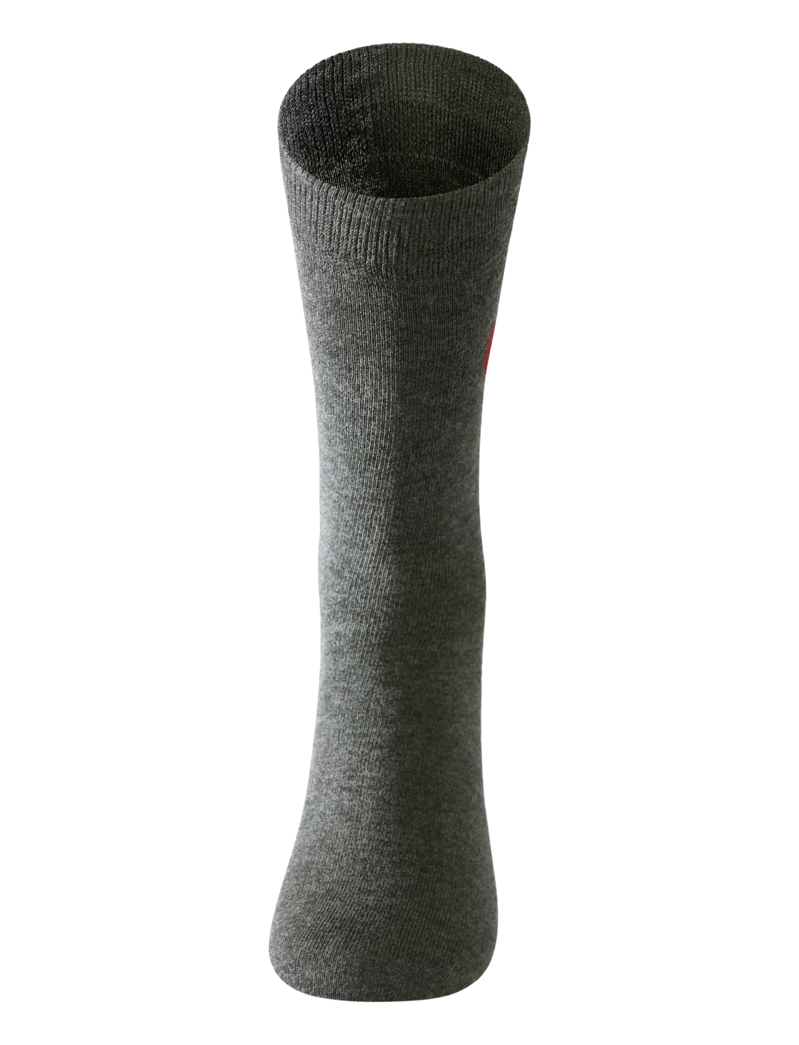 Lindbergh - Embroidery bamboo sock - crew socks - charcoal mel - 1