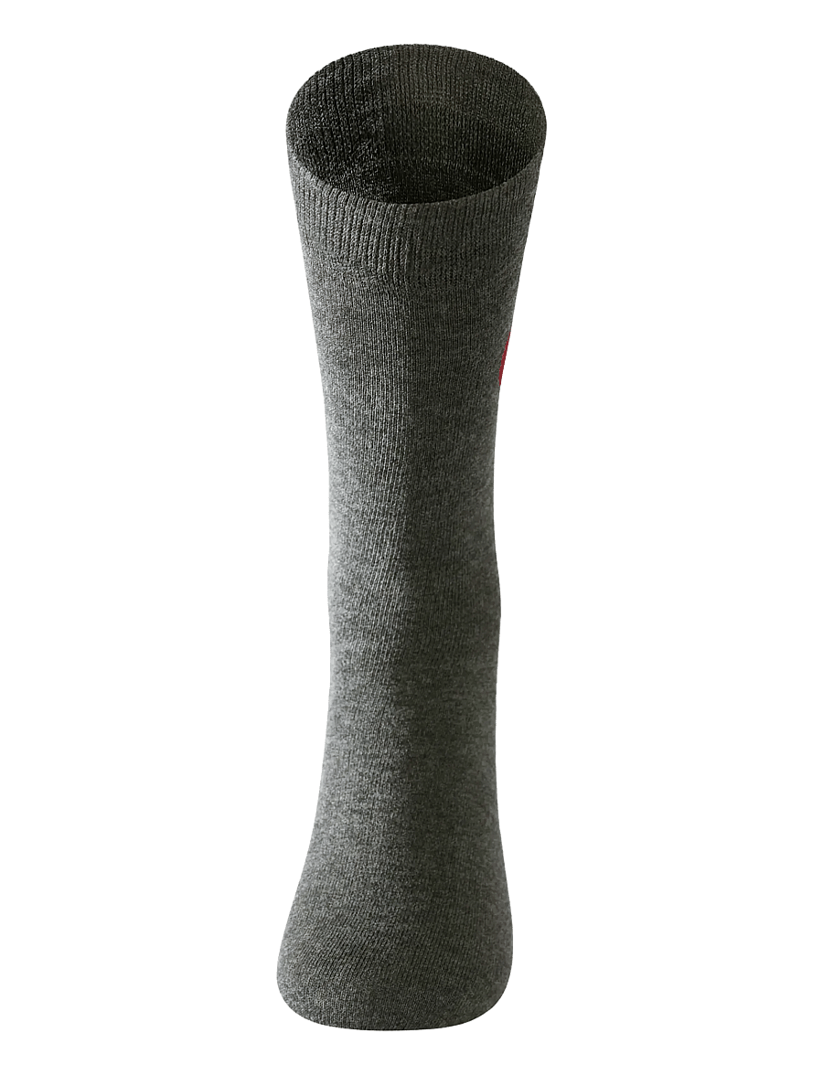 Lindbergh - Embroidery bamboo sock - crew socks - charcoal mel - 1