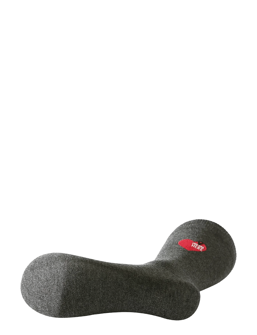 Lindbergh - Embroidery bamboo sock - crew socks - charcoal mel - 2