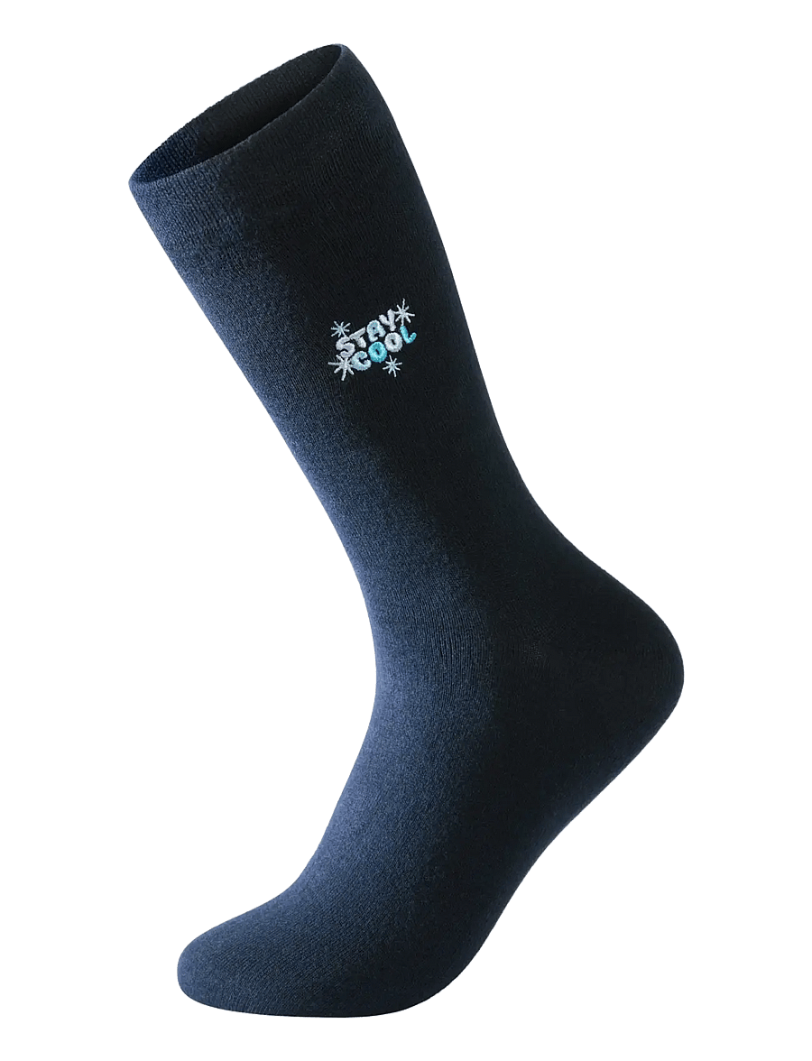 Lindbergh - Embroidery bamboo sock - crew socks - navy - 0