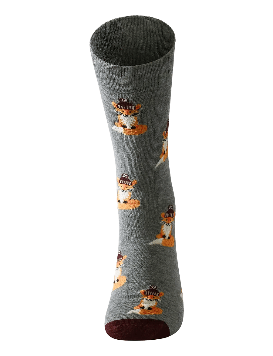 Lindbergh - Animal bamboo sock - tennissocken - dk grey mel - 1