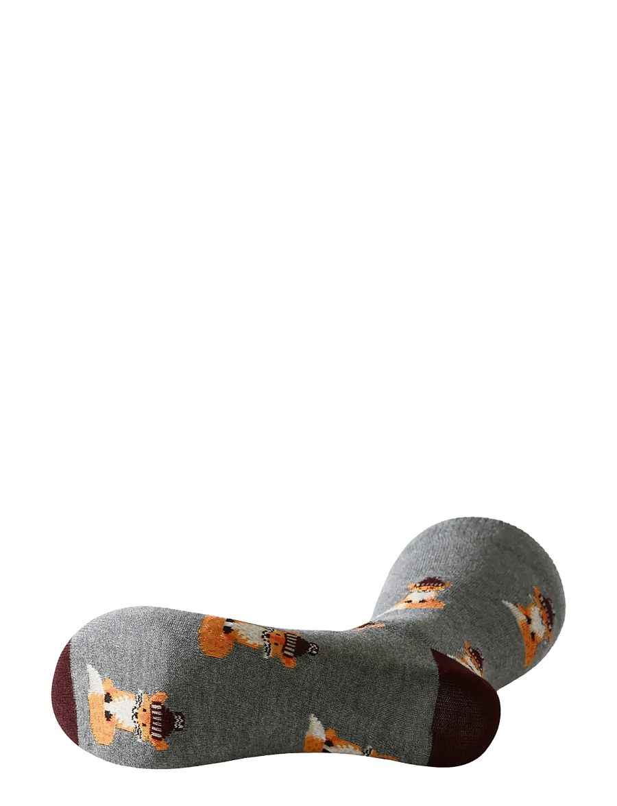 Lindbergh - Animal bamboo sock - tennissocken - dk grey mel - 2