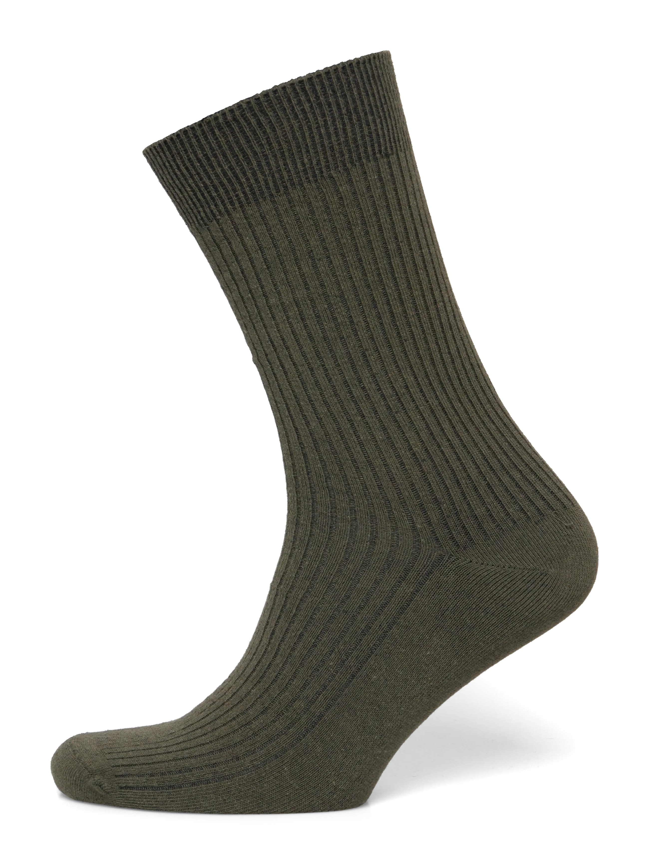 Lindbergh DB yarn recycled cotton blend sock - Juletøj til mænd - ARMY MEL / khaki/green