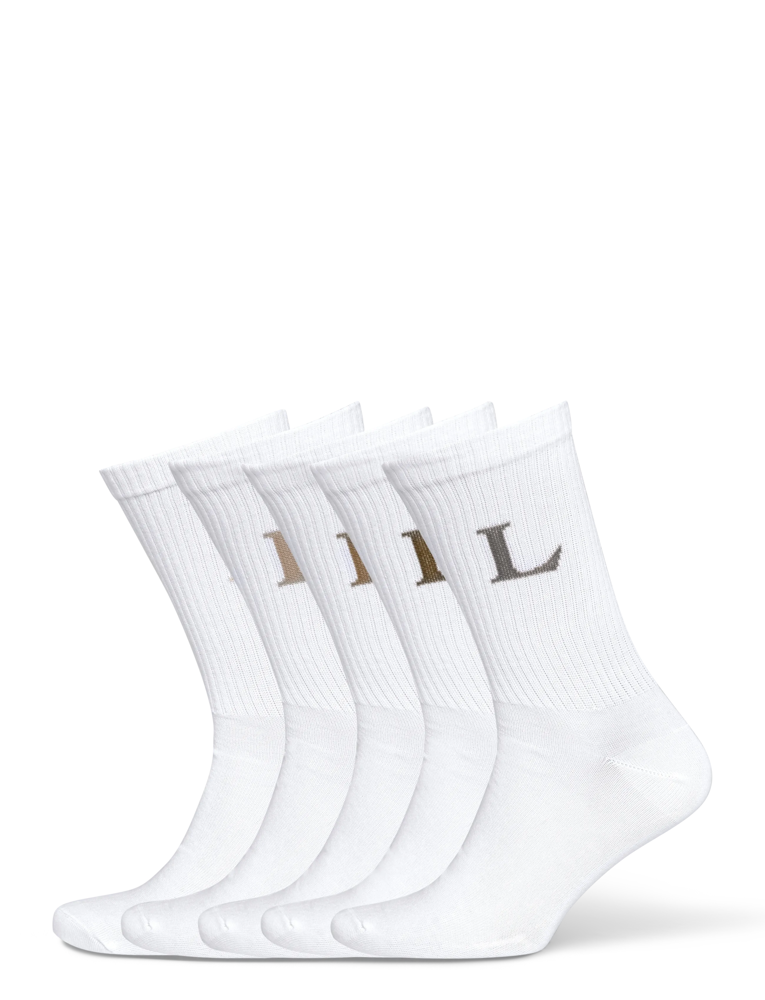 Lindbergh 5 pk logo socks - Alusvaatteet - SAND / white