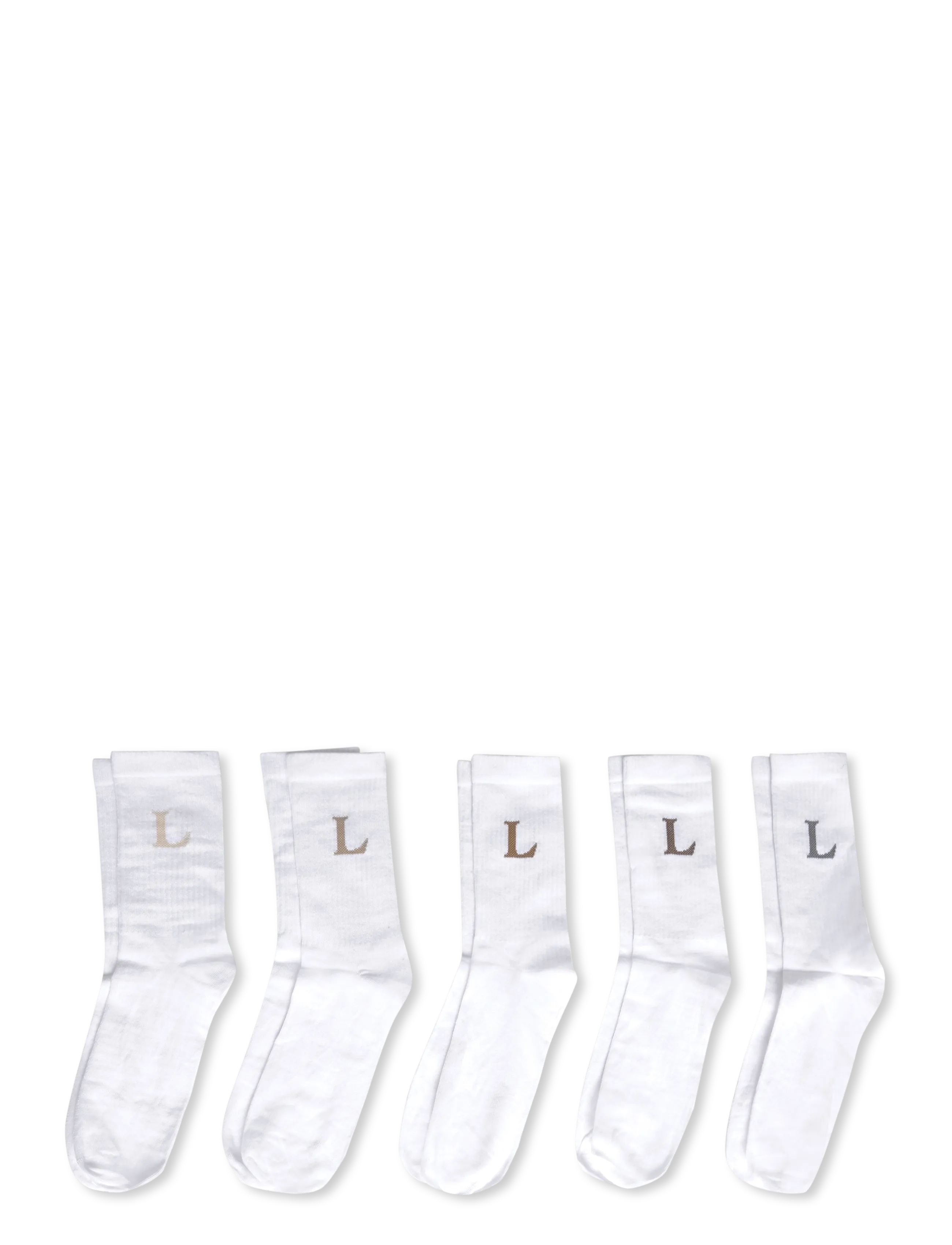 Lindbergh - 5 pk logo socks - alhaisimmat hinnat - sand - 1