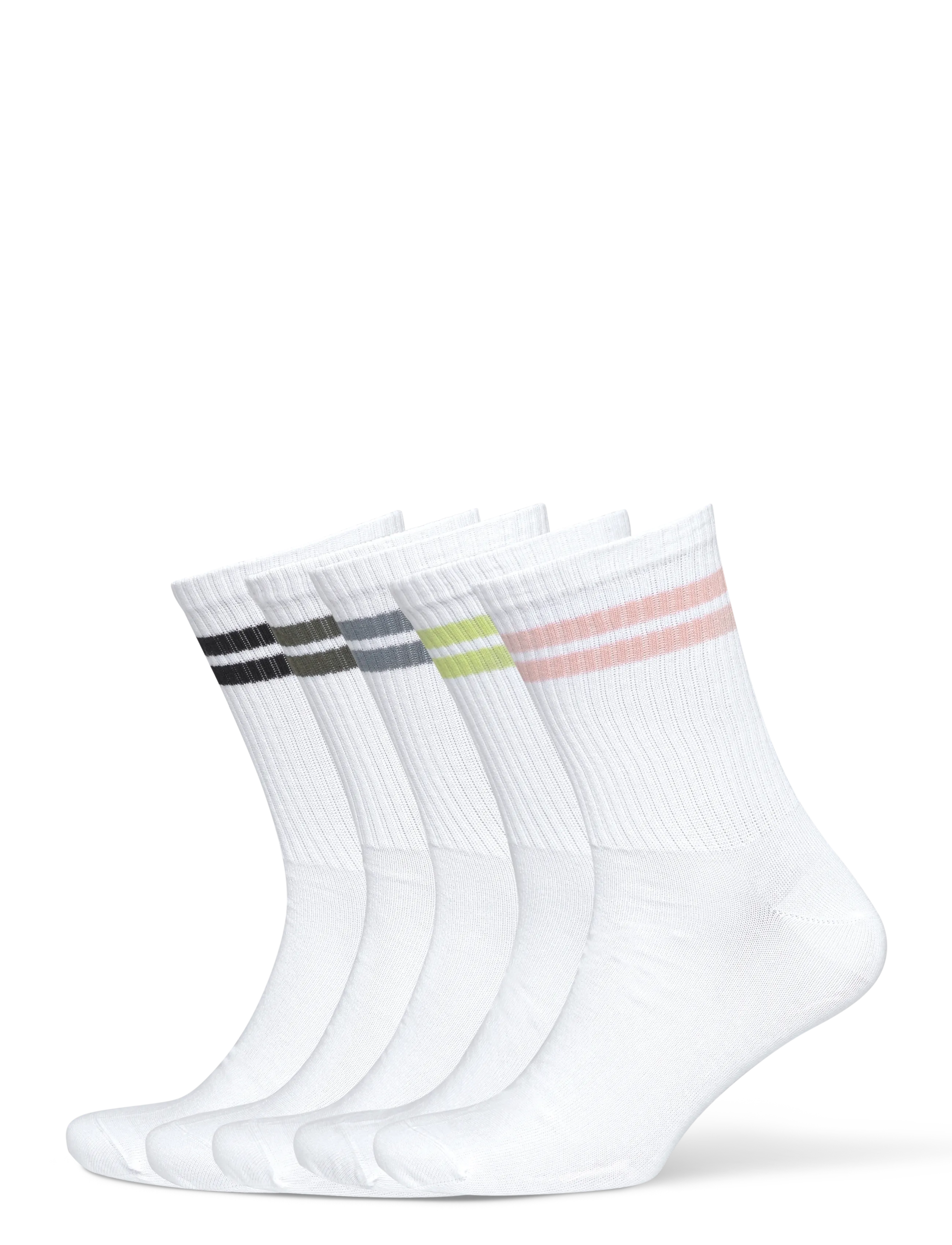 Lindbergh 5 pk sock contrast stripe - Alusvaatteet - MULTI / white