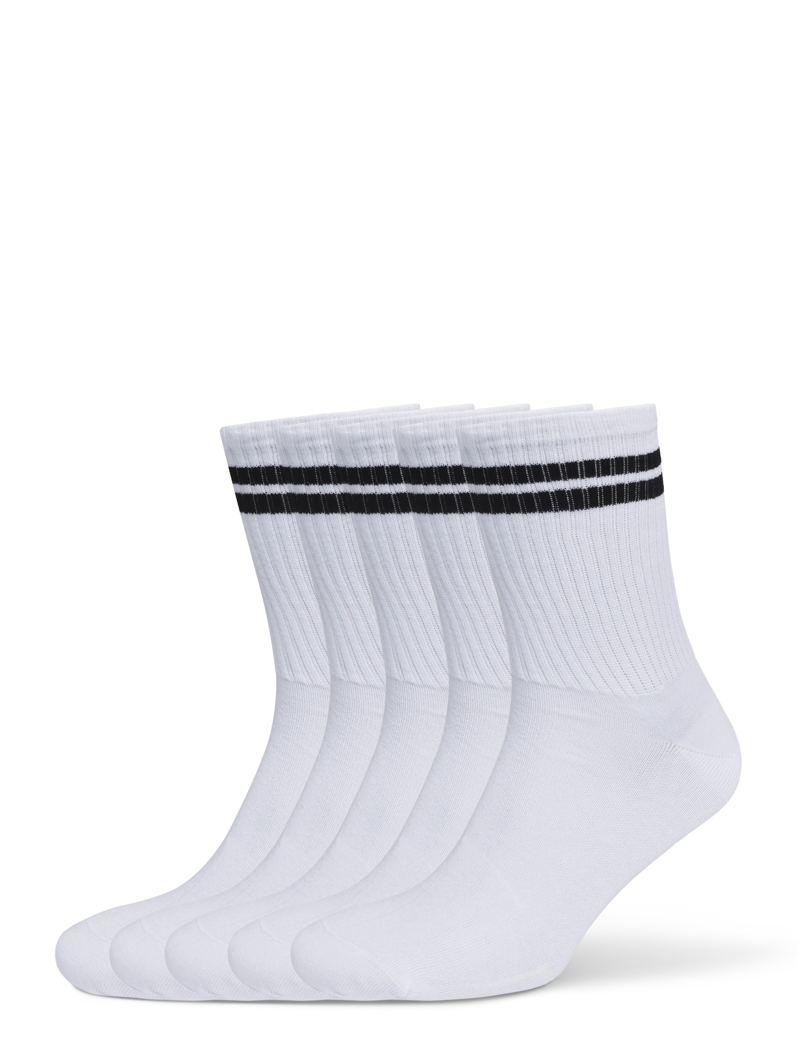 Lindbergh 5 pk sock contrast stripe - Alusvaatteet - WHITE / white