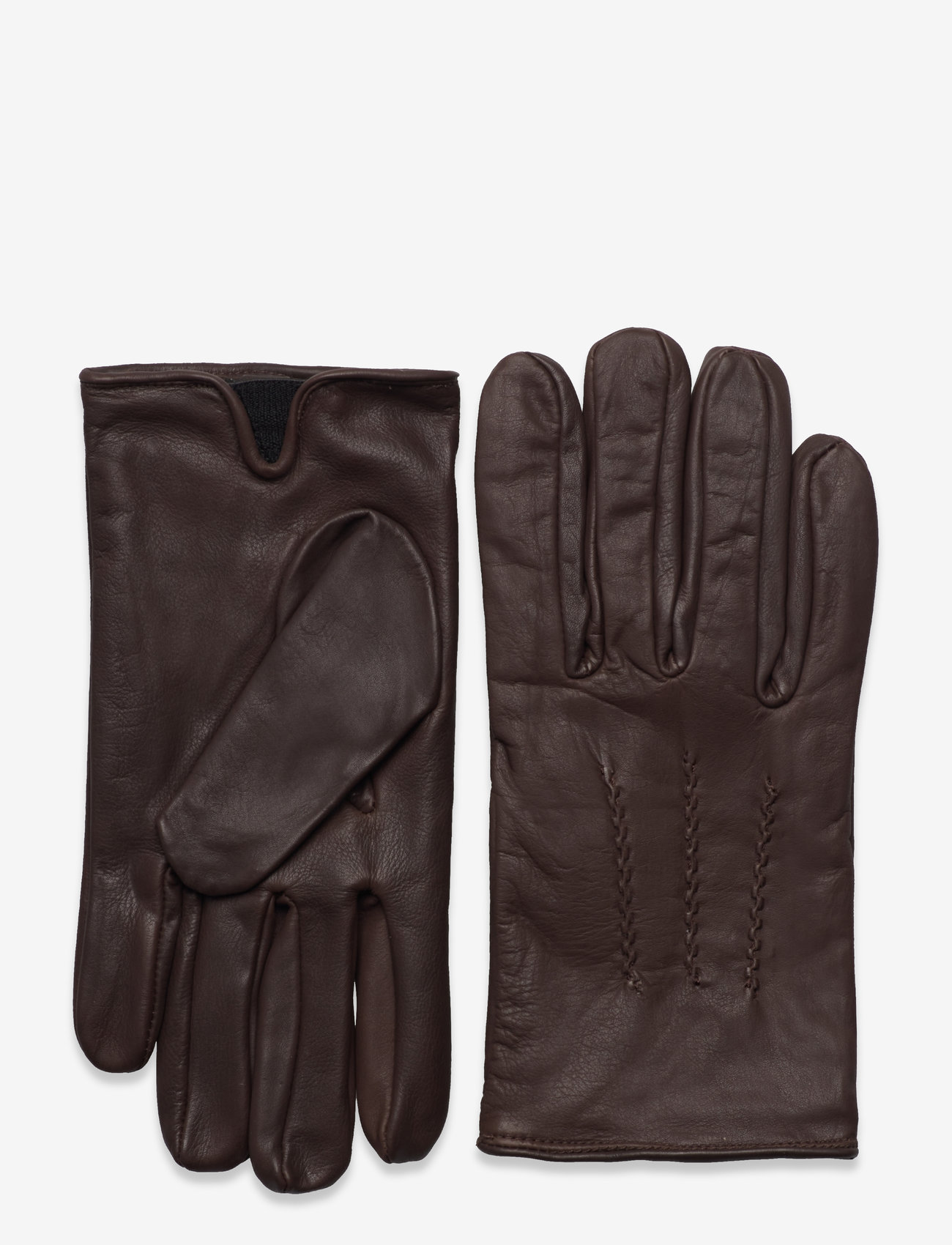 Lindbergh - Leather Gloves - beanies & gloves - brown - 0