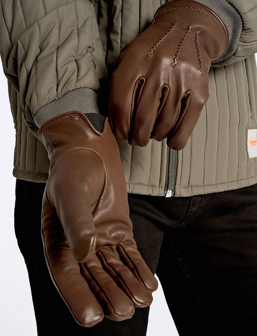 Lindbergh - Leather gloves - kollektionen - brown - 2