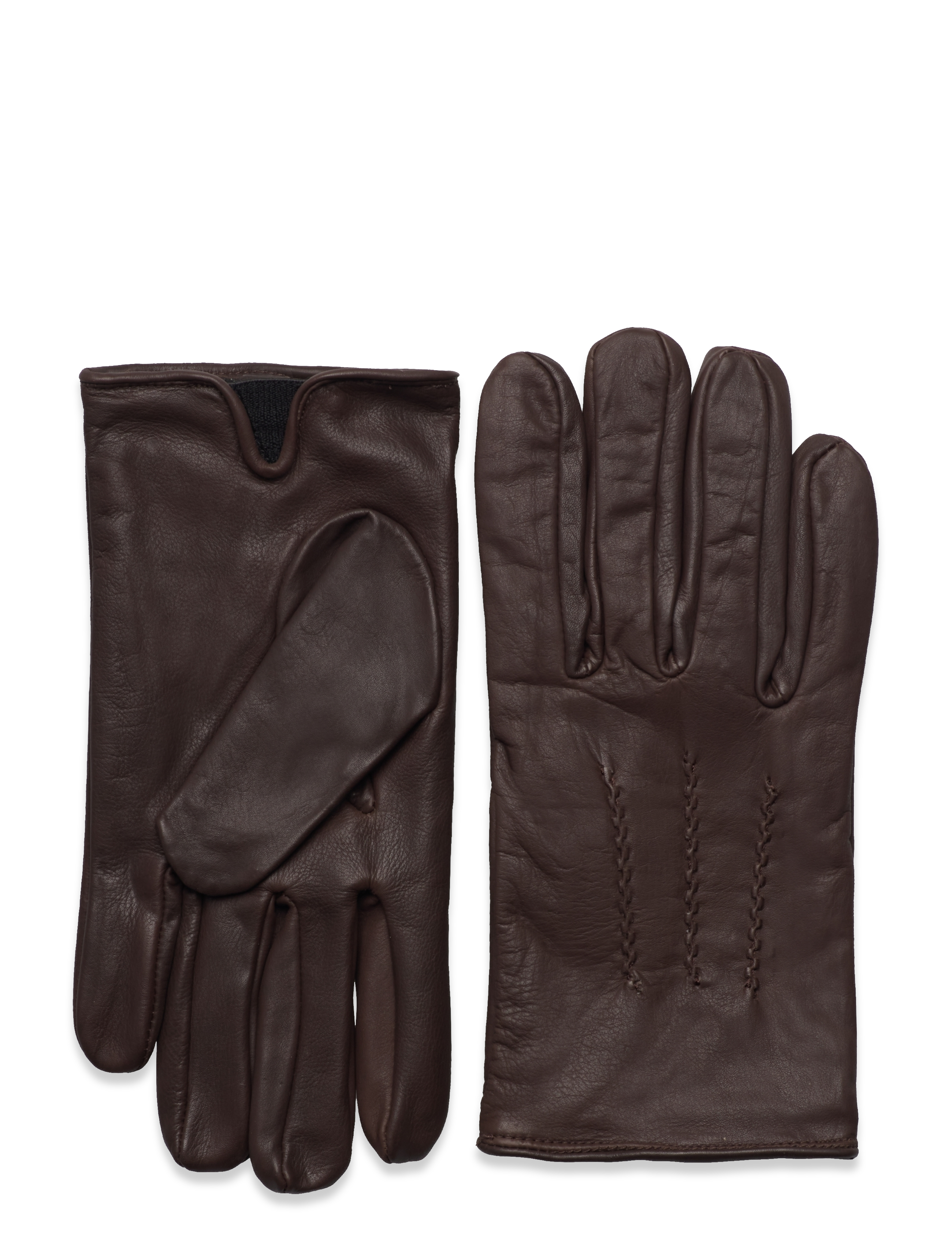 Leather gloves - BROWN