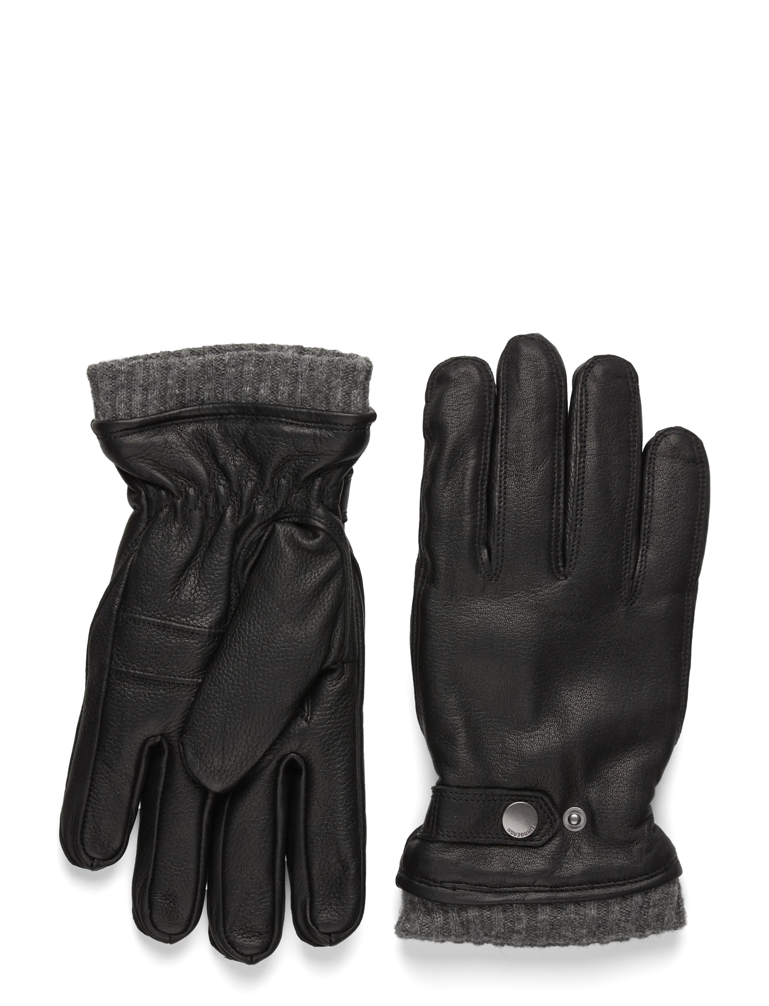 Lindbergh Soft leather gloves w?. primaloft padding - Streetstyle - BLACK / black