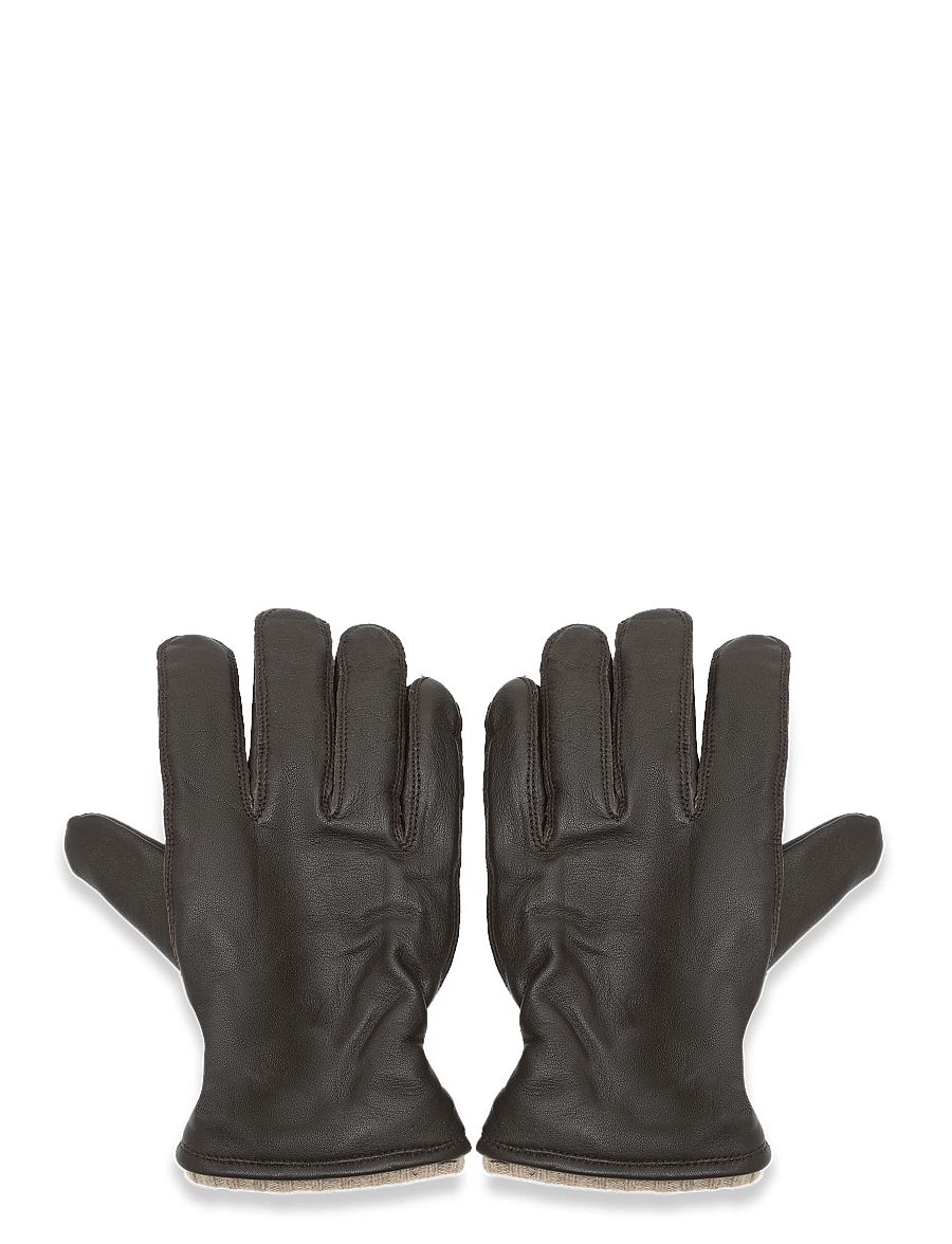 Lindbergh - Soft leather gloves w?. primaloft padding - kollektionen - dk brown - 1