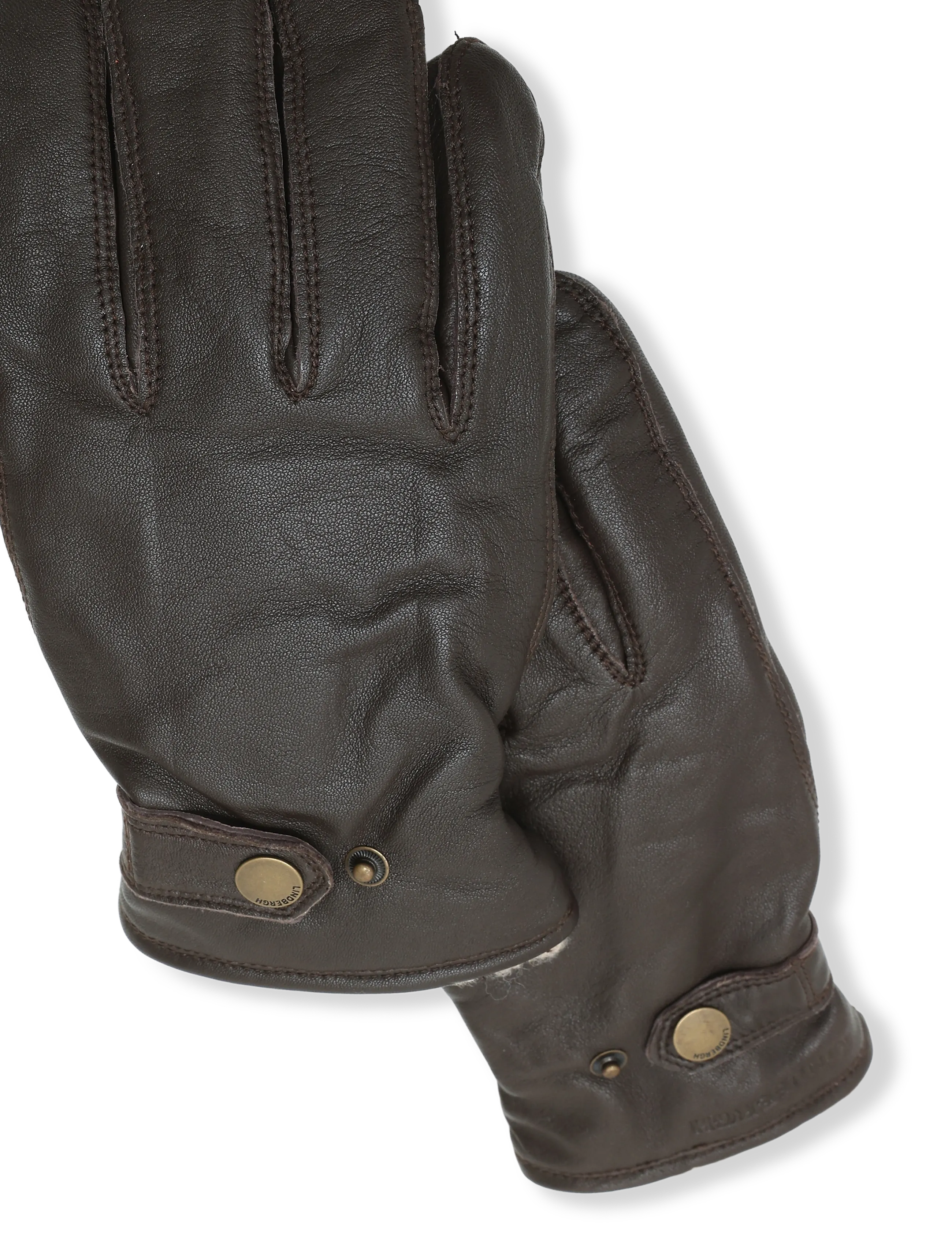 Lindbergh - Soft leather gloves w?. primaloft padding - kollektionen - dk brown - 2