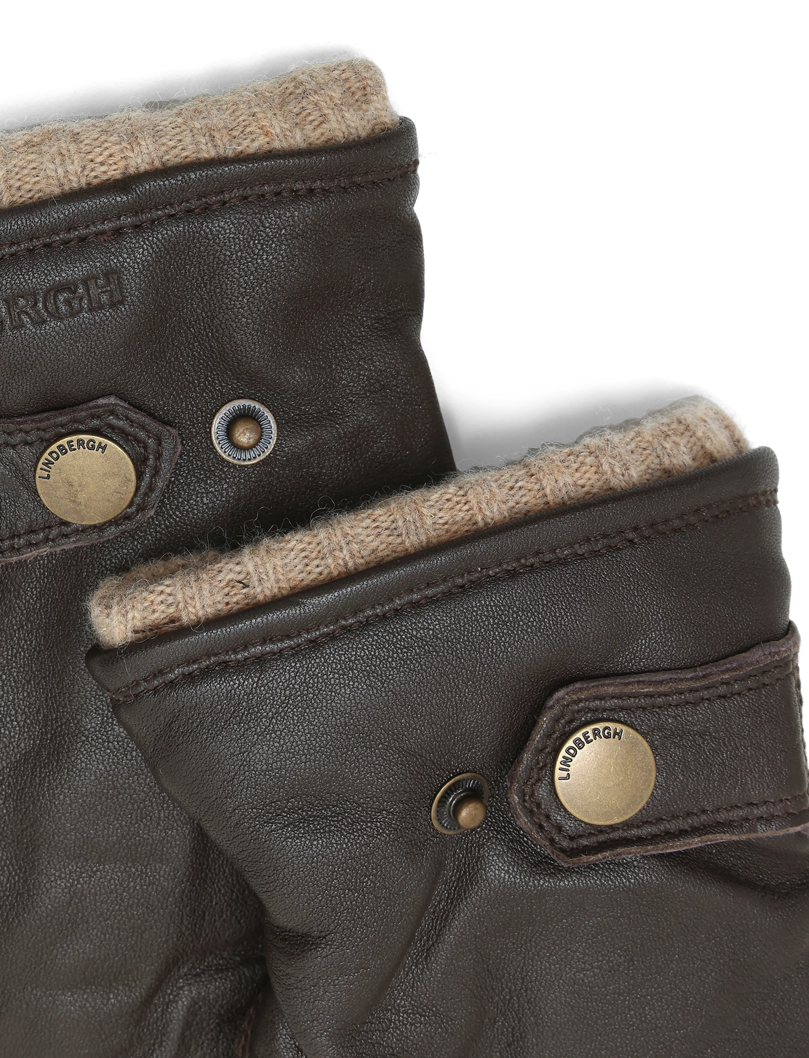 Lindbergh - Soft leather gloves w?. primaloft padding - kollektionen - dk brown - 3