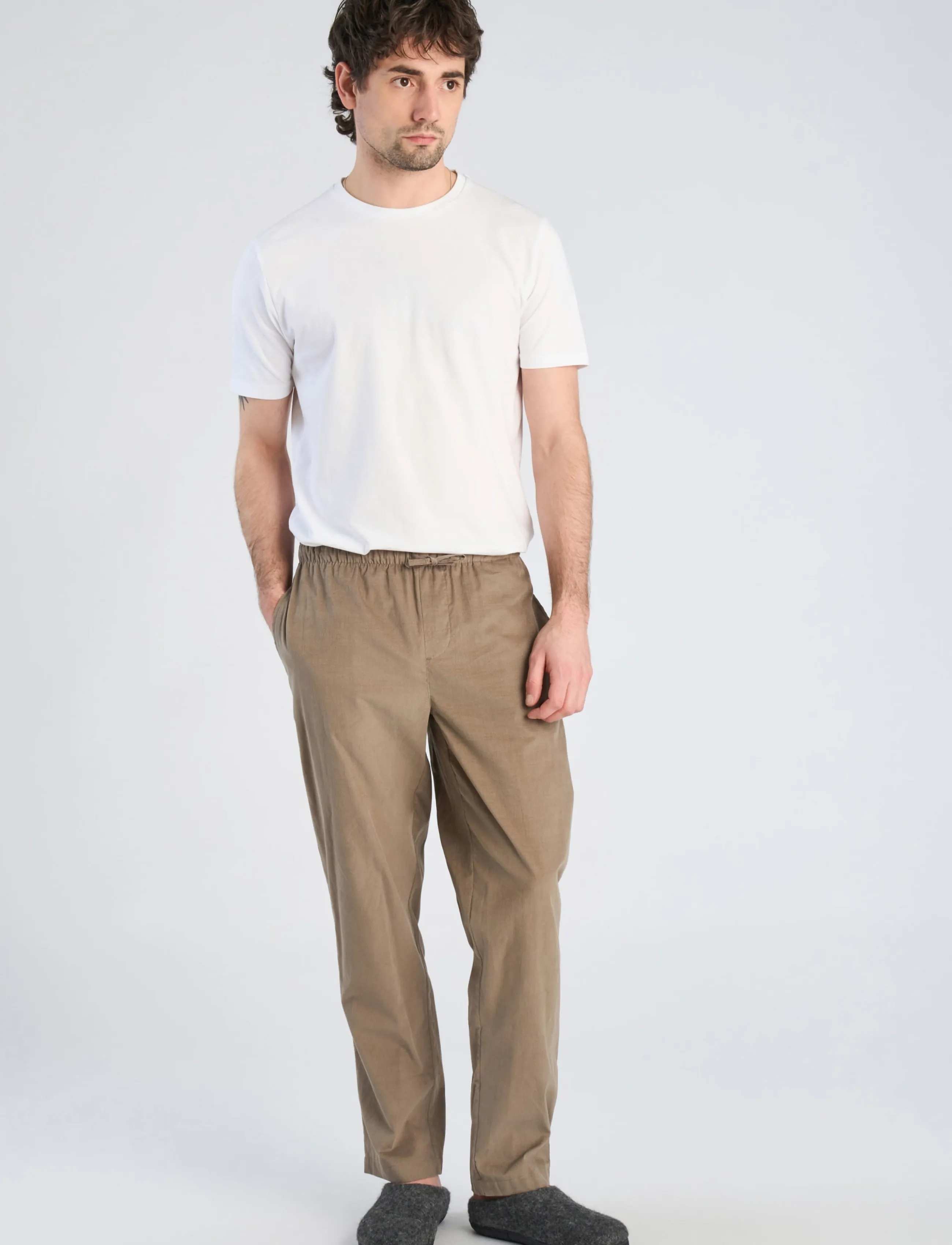 Lindbergh Fine corduroy pyjama pants - Lindbergh - DK SAND / beige