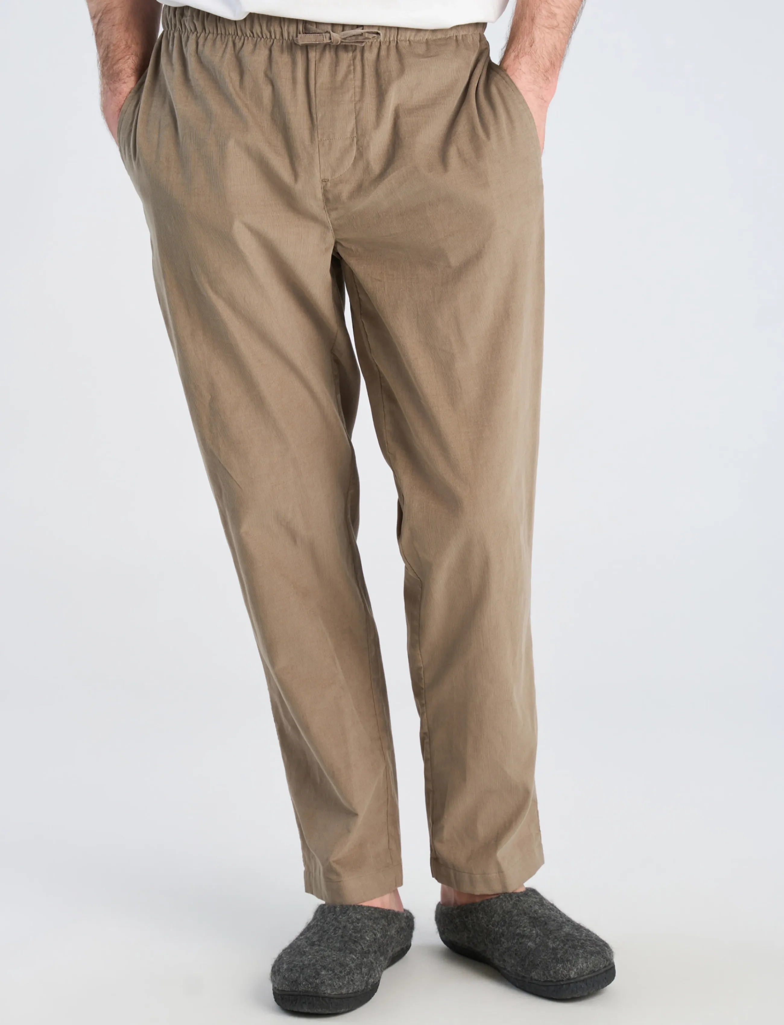 Lindbergh - Fine corduroy pyjama pants - vabaajapüksid - dk sand - 3